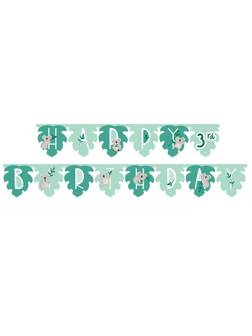 Girlande Happy Birthday Koala aus Karton 3