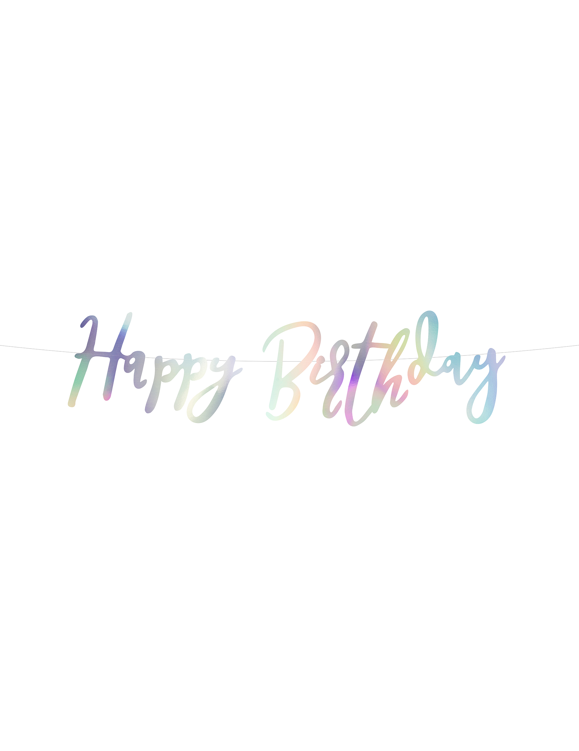 Girlande Happy Birthday irisierend Karton 62 x 16