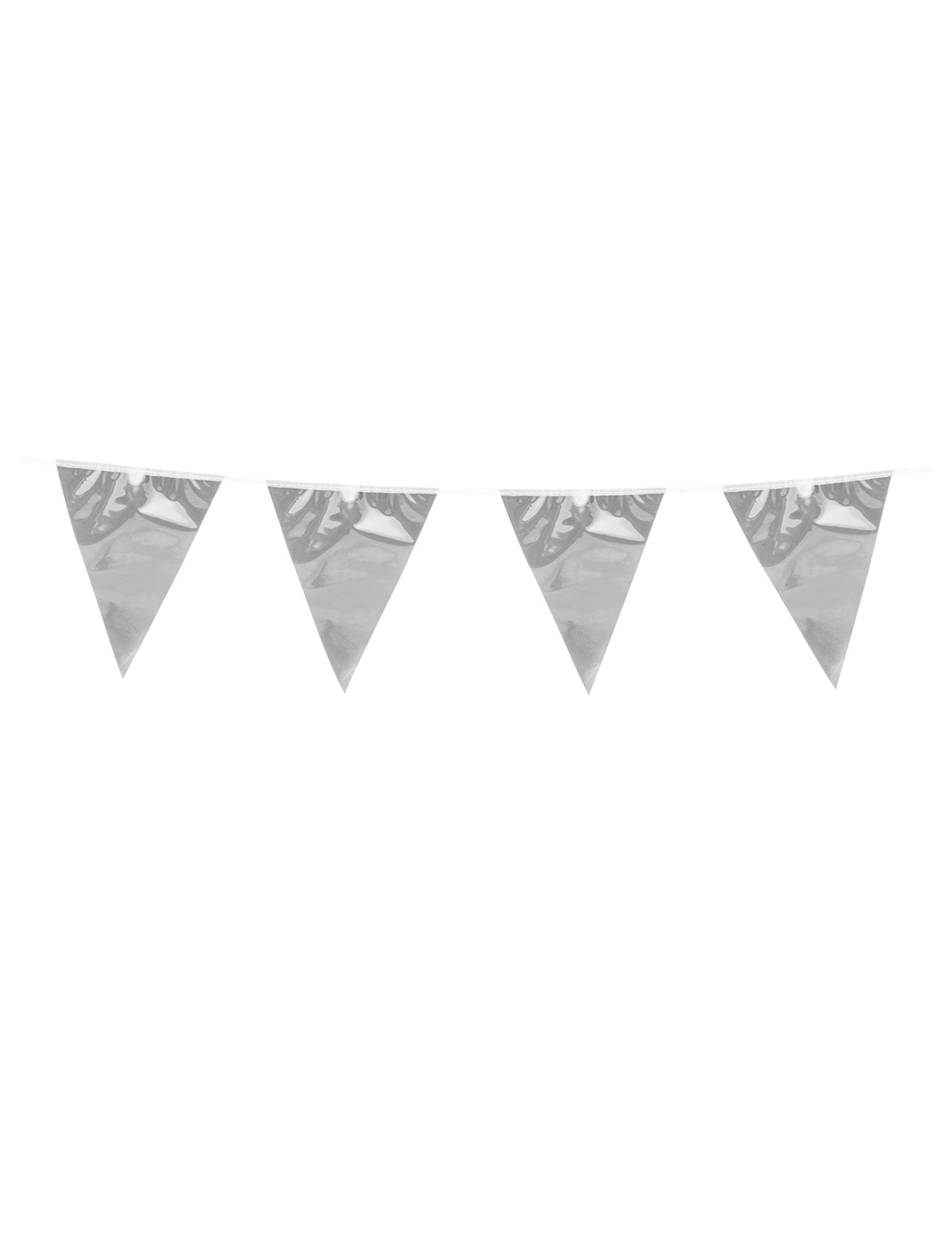 Girlande Mini-Wimpel Raumdeko silber 3m