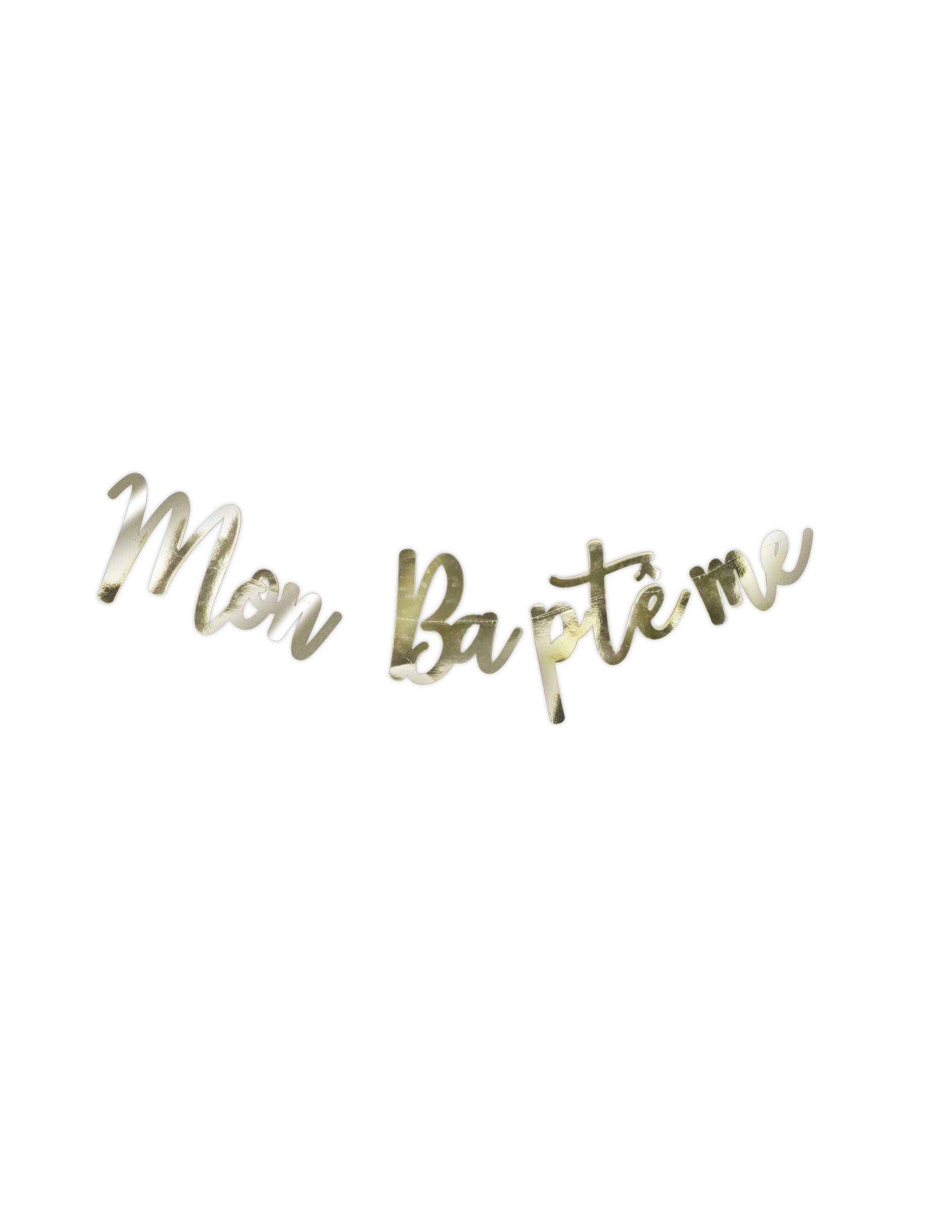 Girlande Mon Taufe Gold aus Karton 1 m