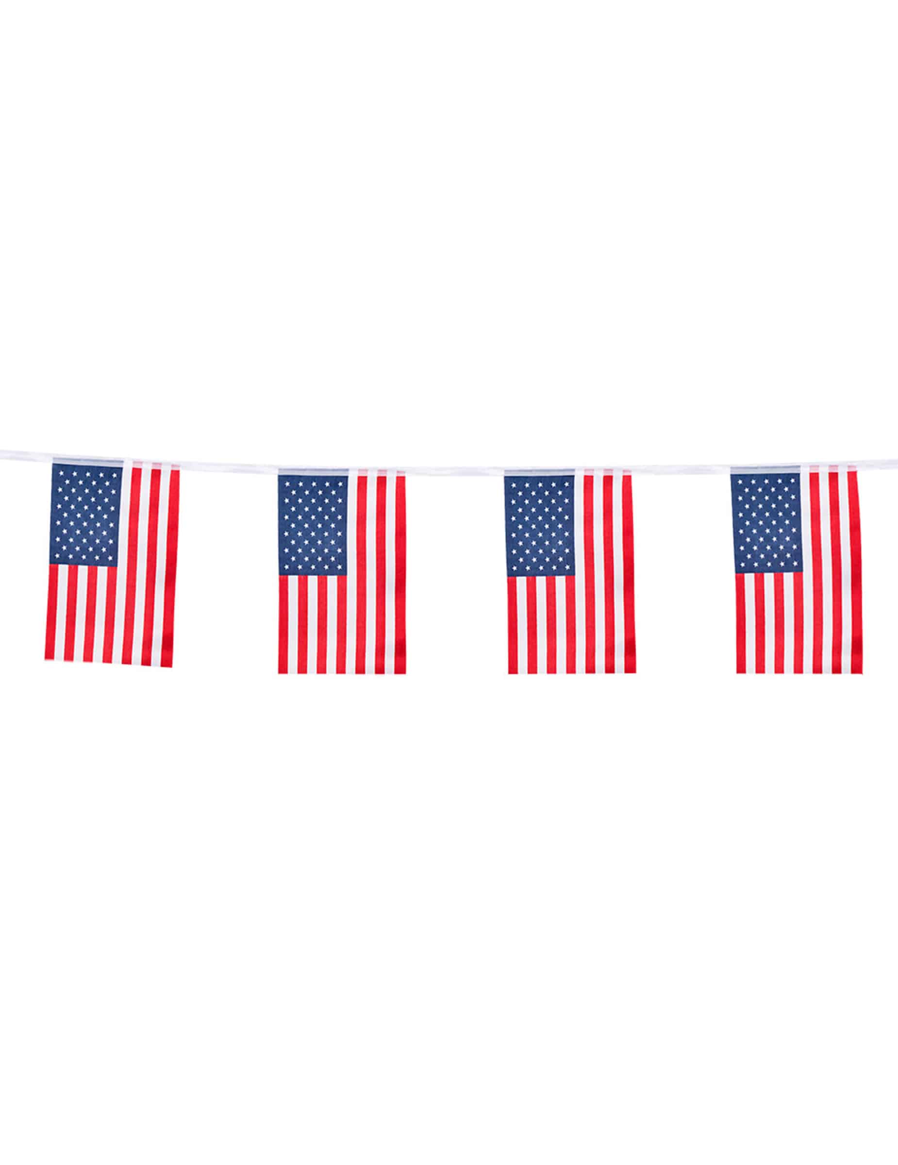Girlande USA Hängedeko rot-weiss-blau 5 m lang
