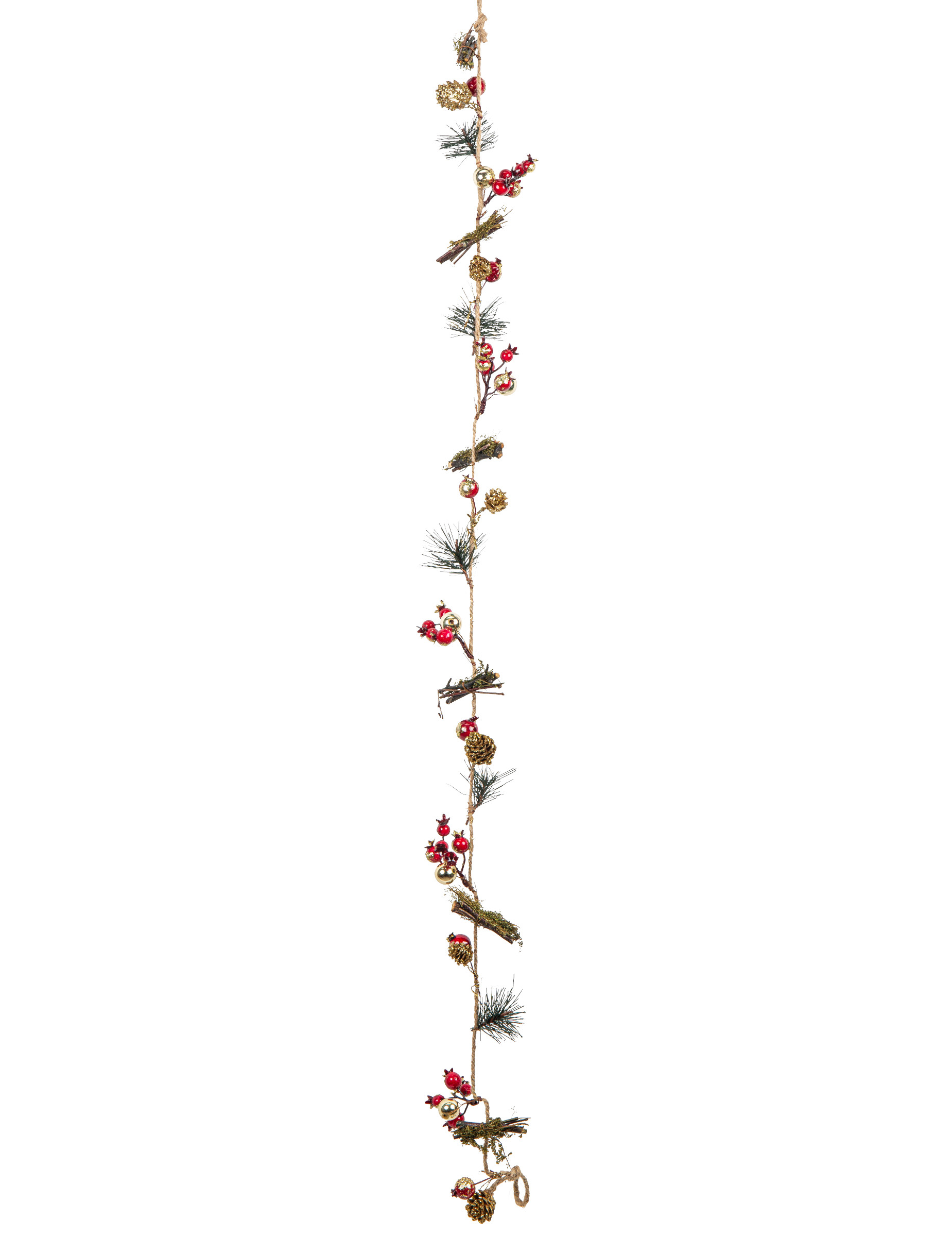 Girlande mit Tannenzapfen und Beeren Weihnachtsdeko rot-grün 120 cm