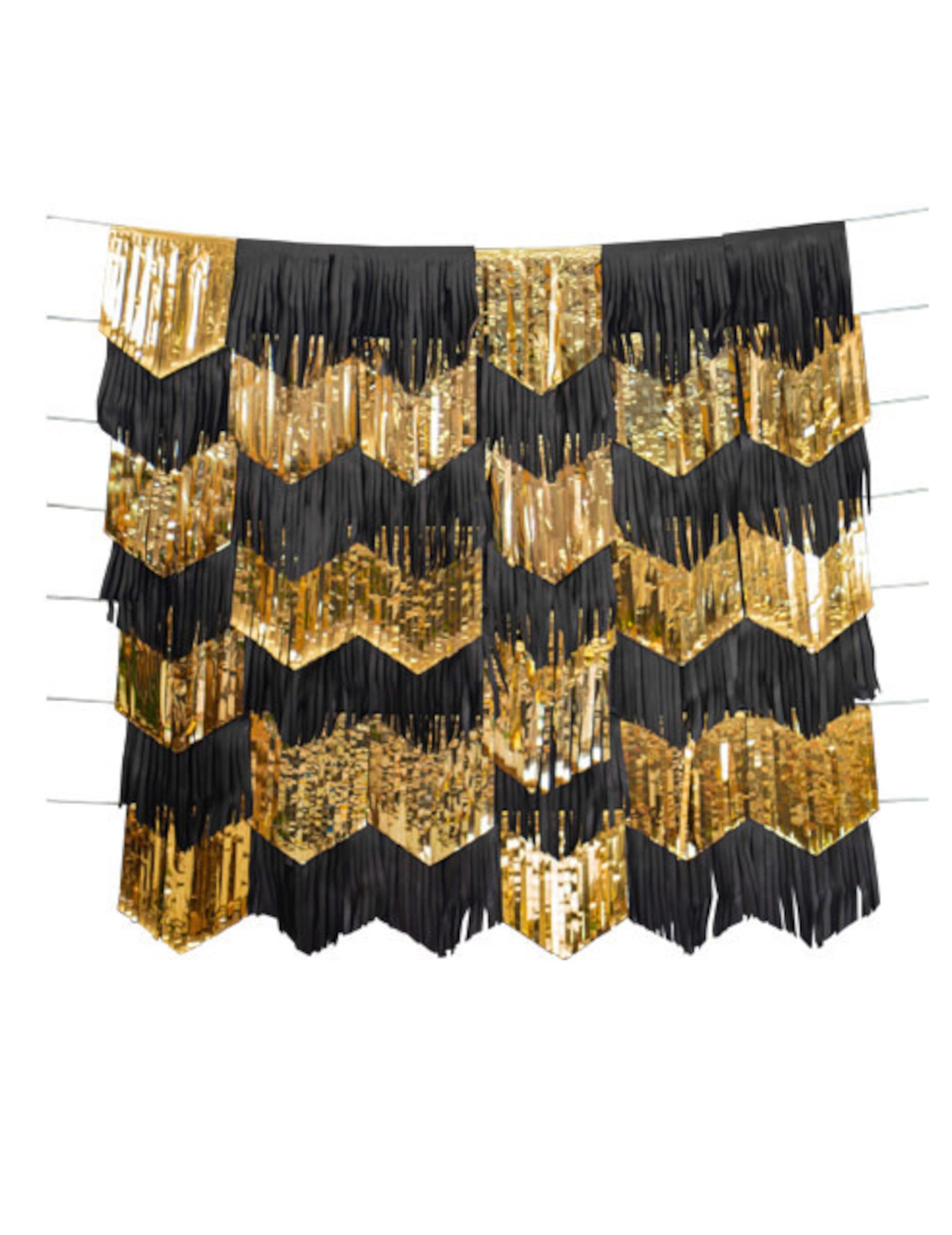 Girlanden 7er Set Silvester Gold Schwarz
