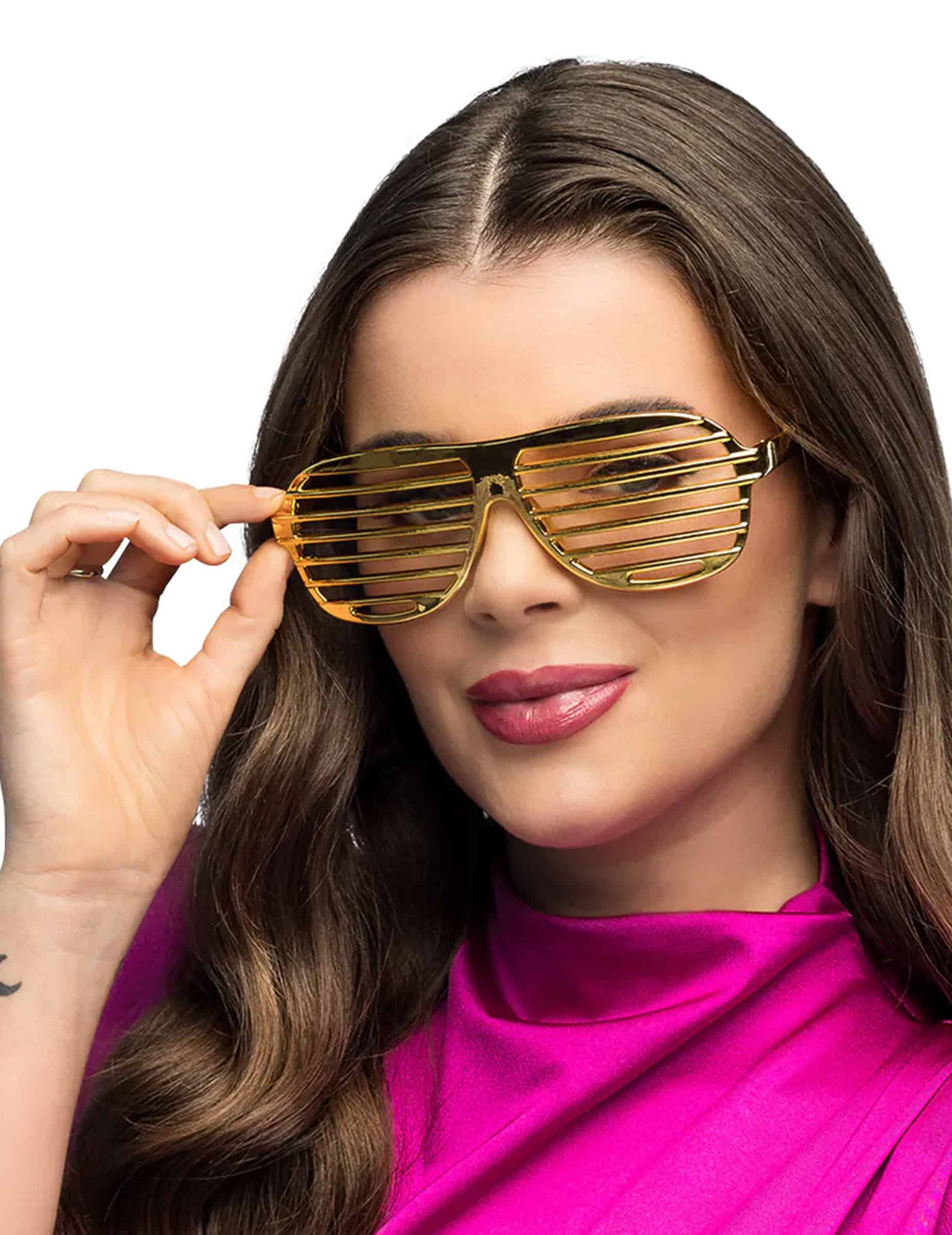 Gitterbrille Gold für Erwachsene