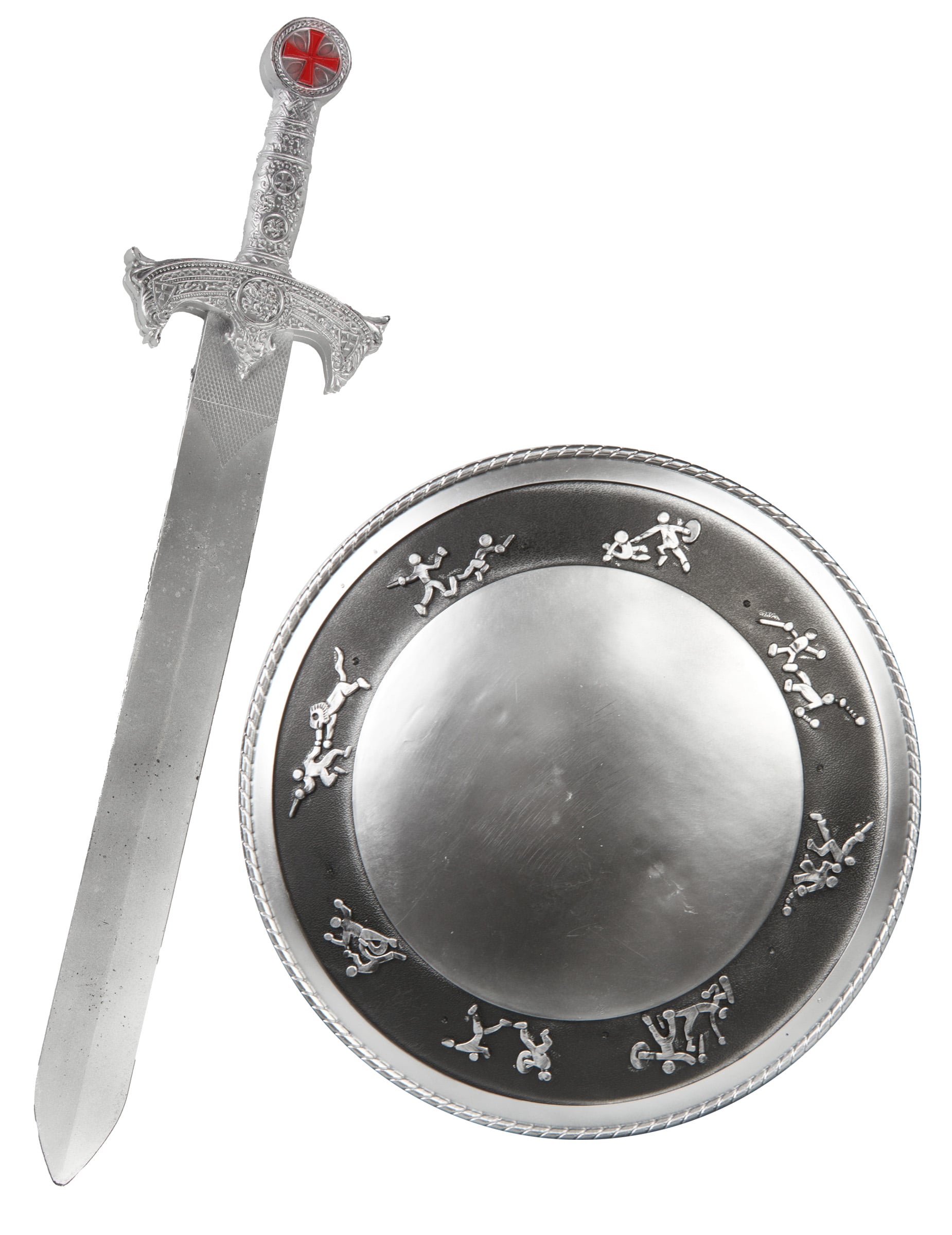 Gladiator-Set für Kinder Schwert und Schild silber-schwarz