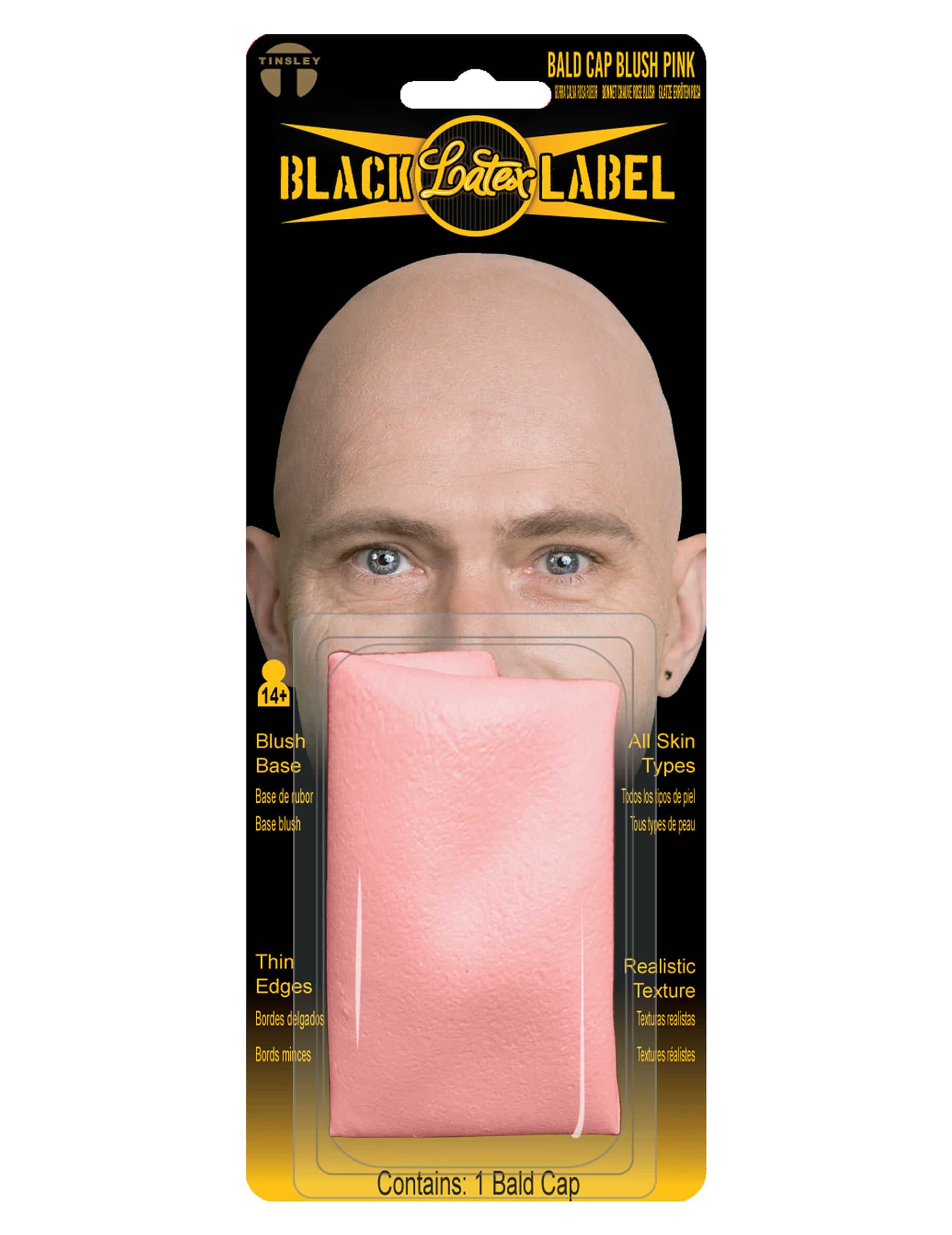 Glatzkopf-Prothese Latex blassrosa Luxus