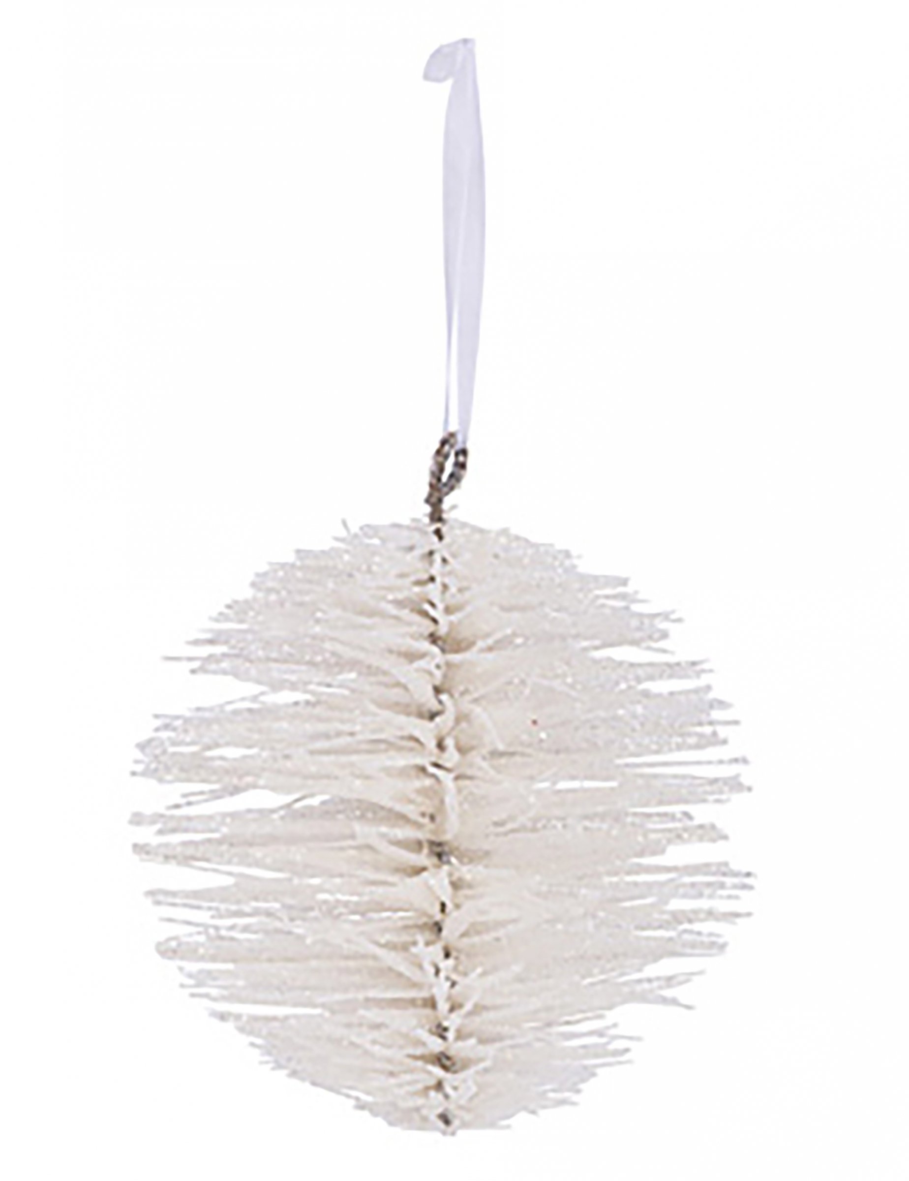 Glitzernde Christbaumkugel Weihnachtsbaum-Deko weiß 15 cm