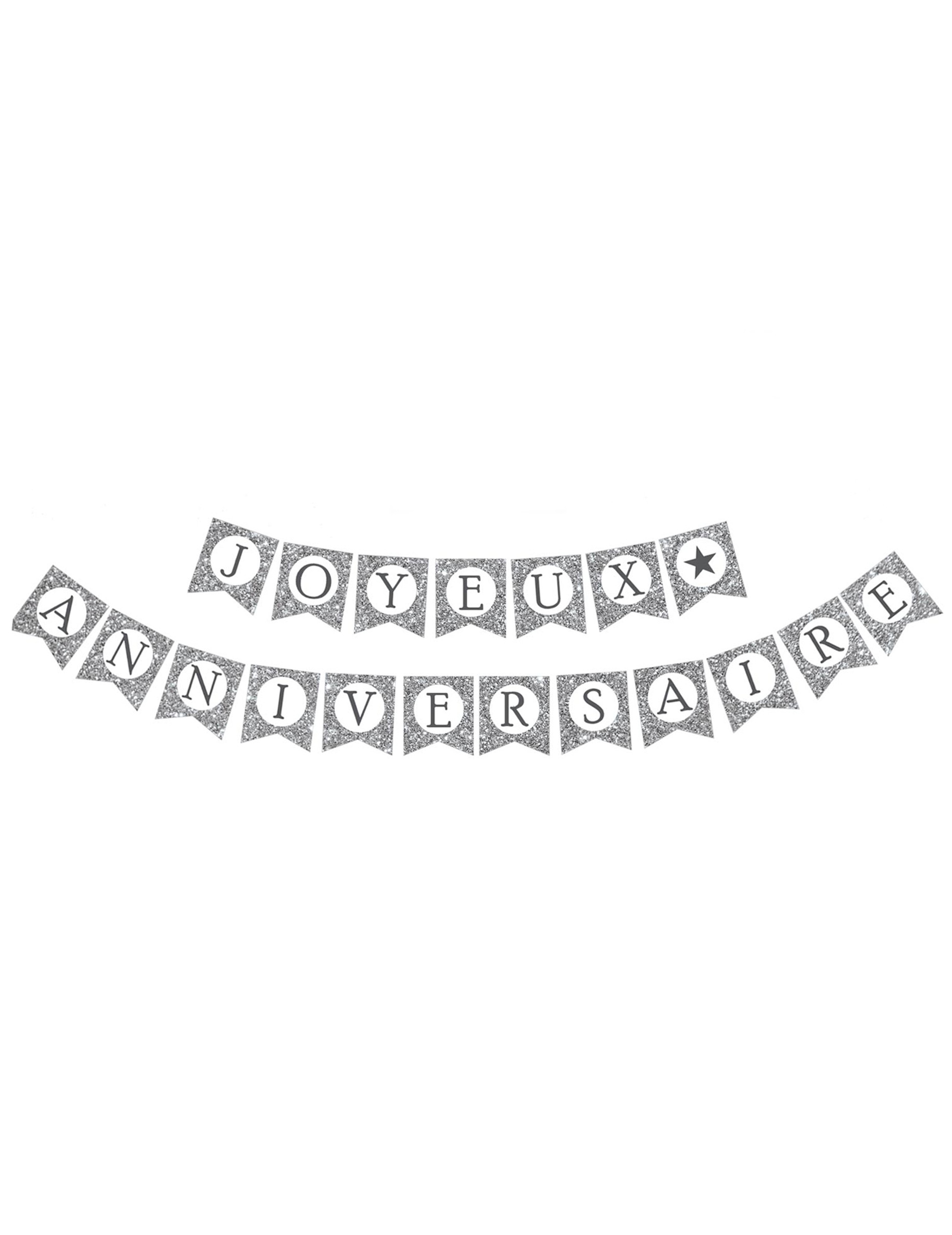 Glitzernde Girlande Happy Birthday Silber