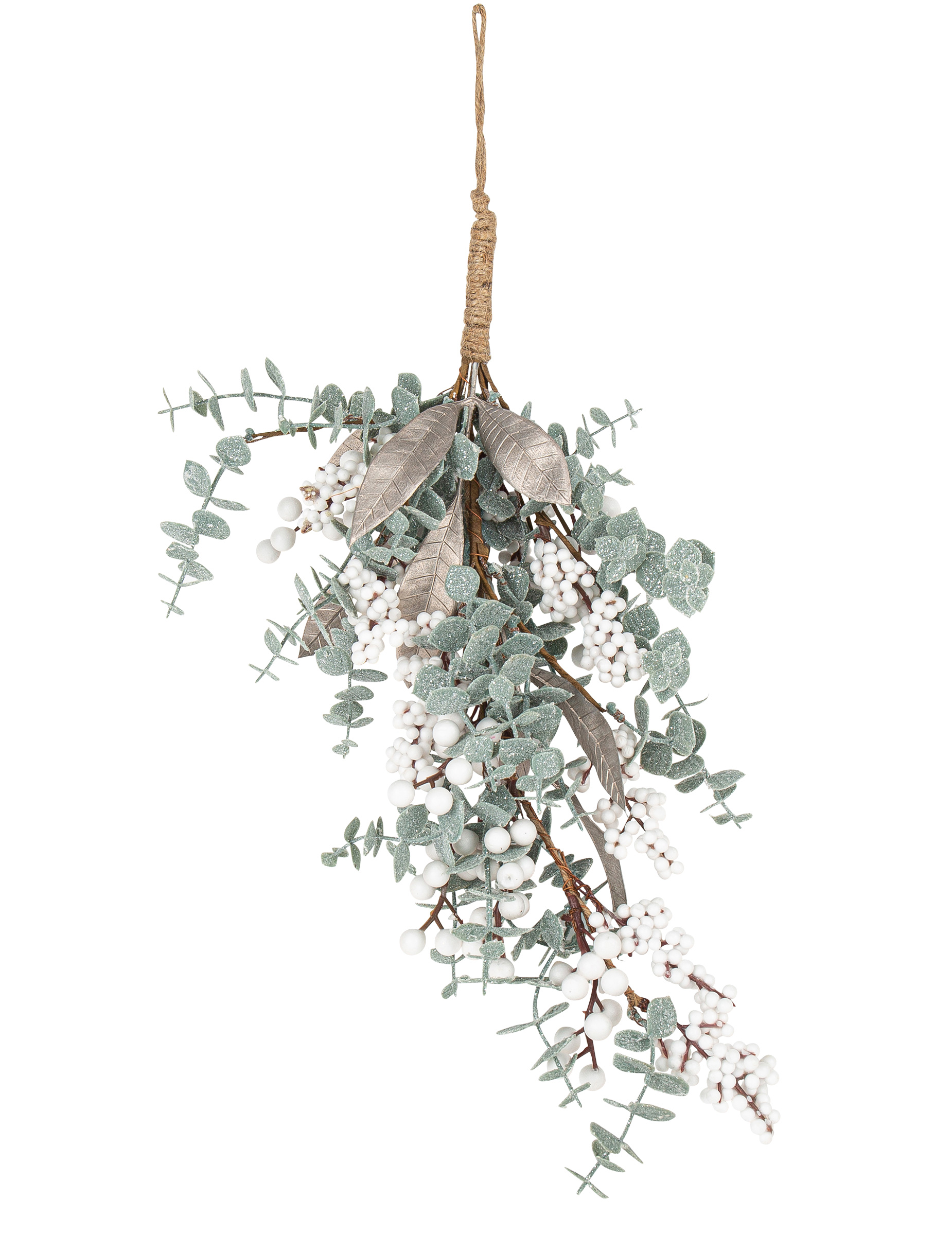 Glitzernder Eukalyptus-Strauch Raumdeko grün 56 cm