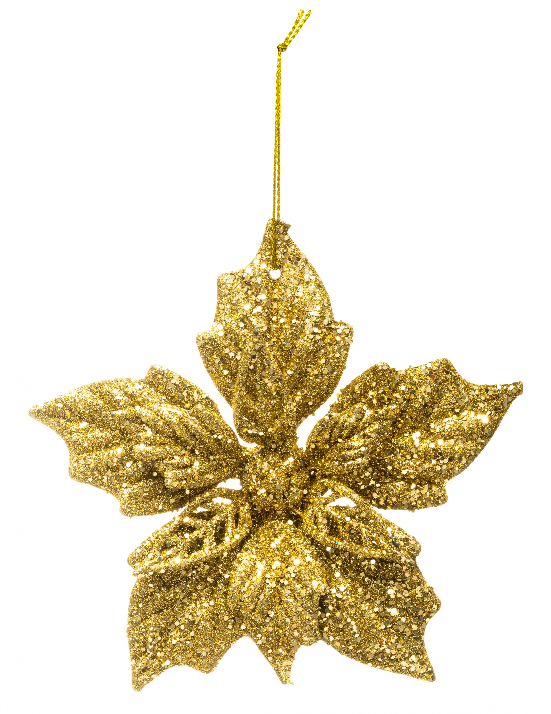 Glitzernder Weihnachtsstern-Aufhänger Christbaumschmuck goldfarben 12 cm