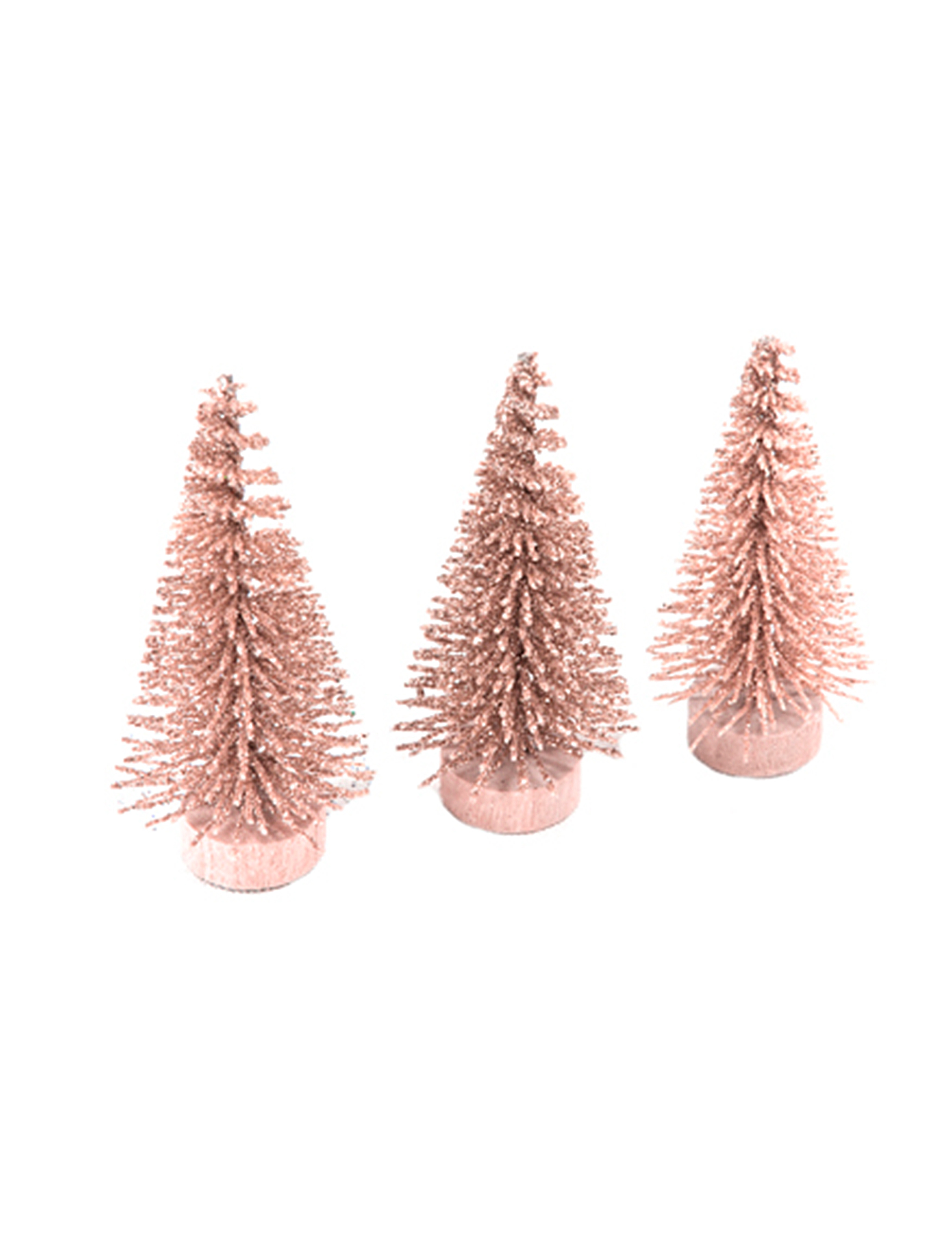 Glitzerndes Mini-Weihnachtsbaum Set 3 Stück roségold 5