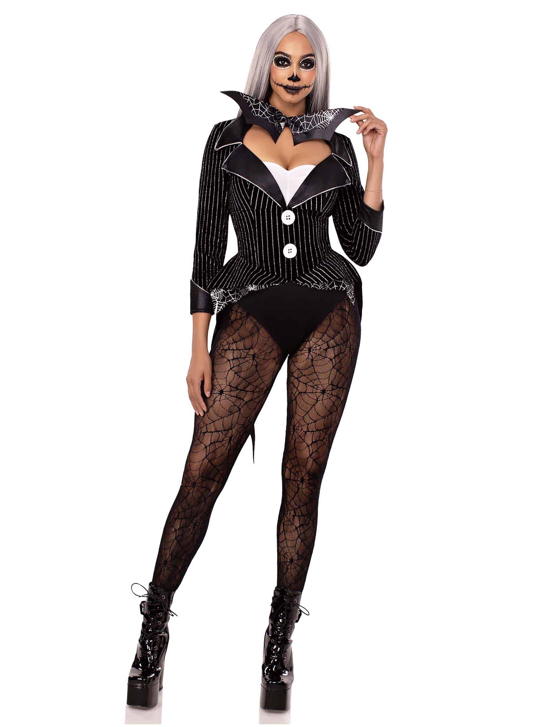 Glitzerndes Skelettkostüm für Damen