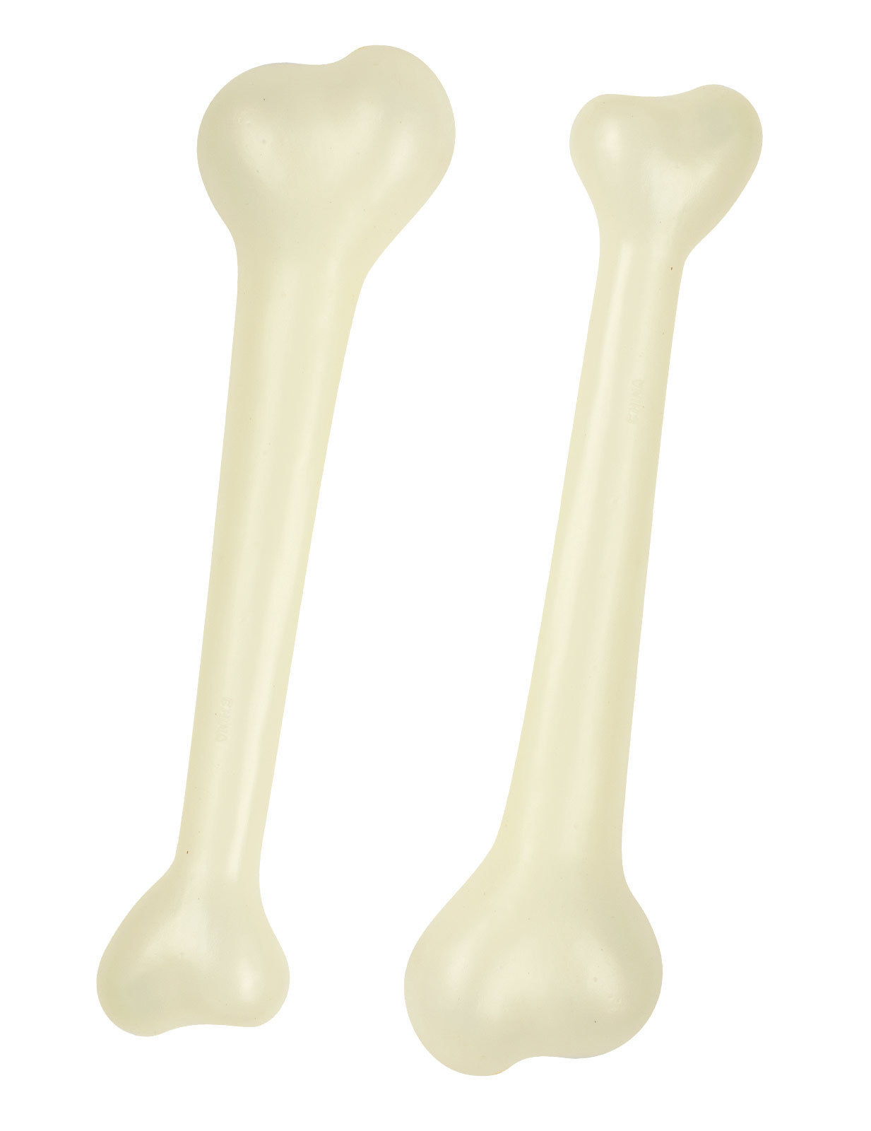 Glow in the Dark Knochen Halloween-Deko 2er-Set weiss 22cm