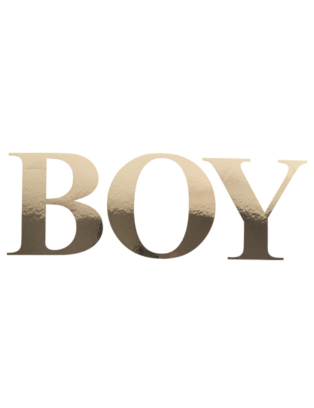 Goldene Buchstaben-Sticker BOY 15 cm