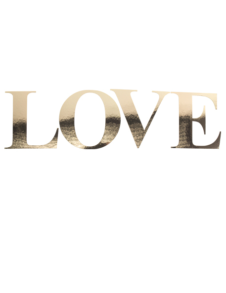 Goldene Buchstaben-Sticker LOVE 15 cm
