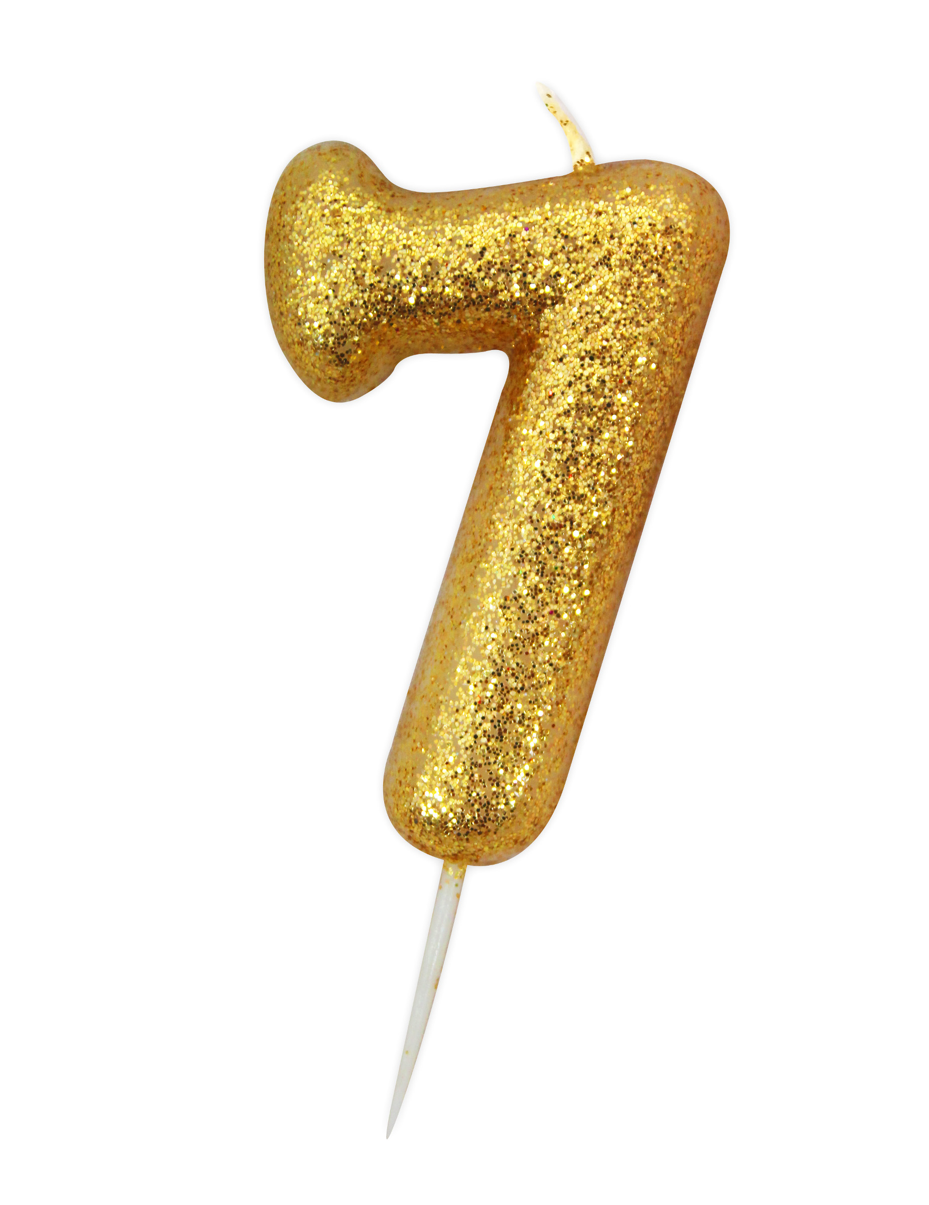 Goldene Glitzer-Zahlenkerze 7 - 8