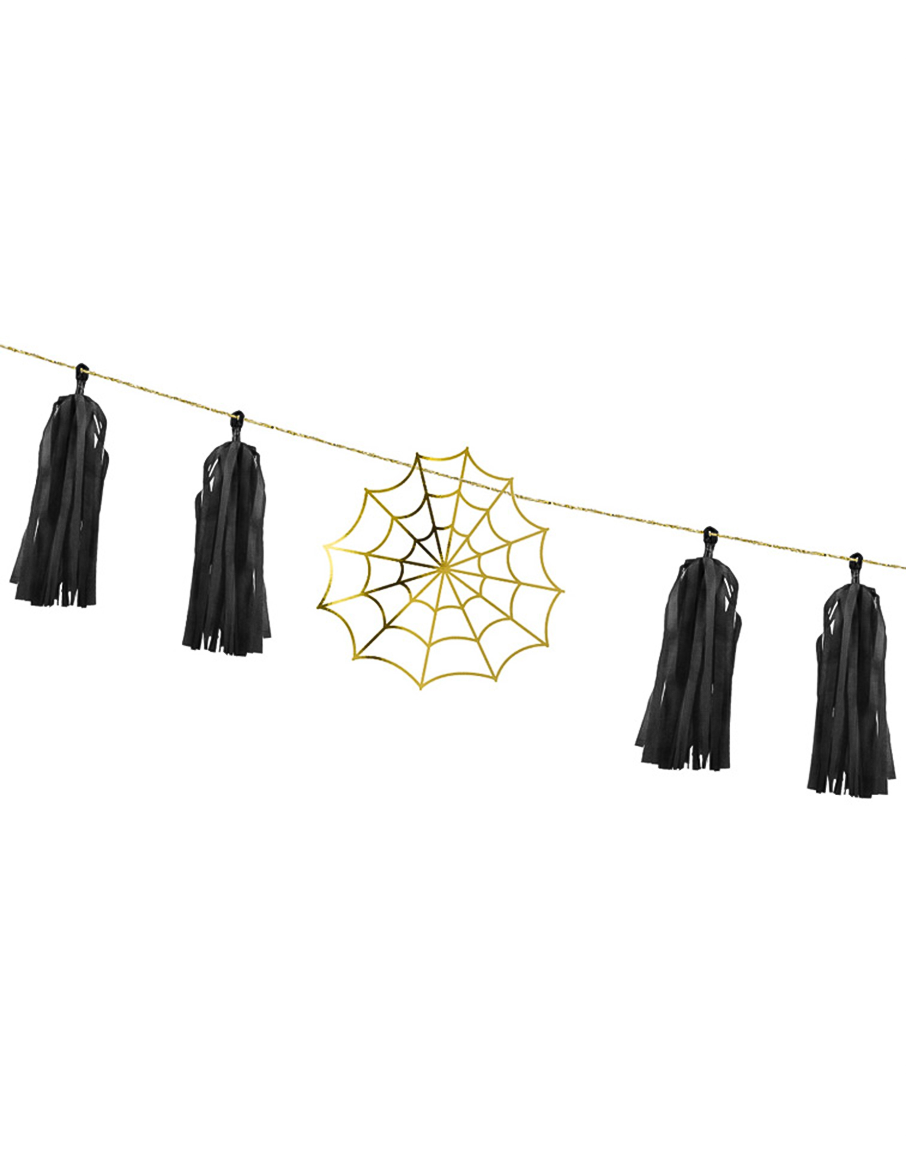 Goldene Spinnennetz-Tassel-Girlande aus Papier 1