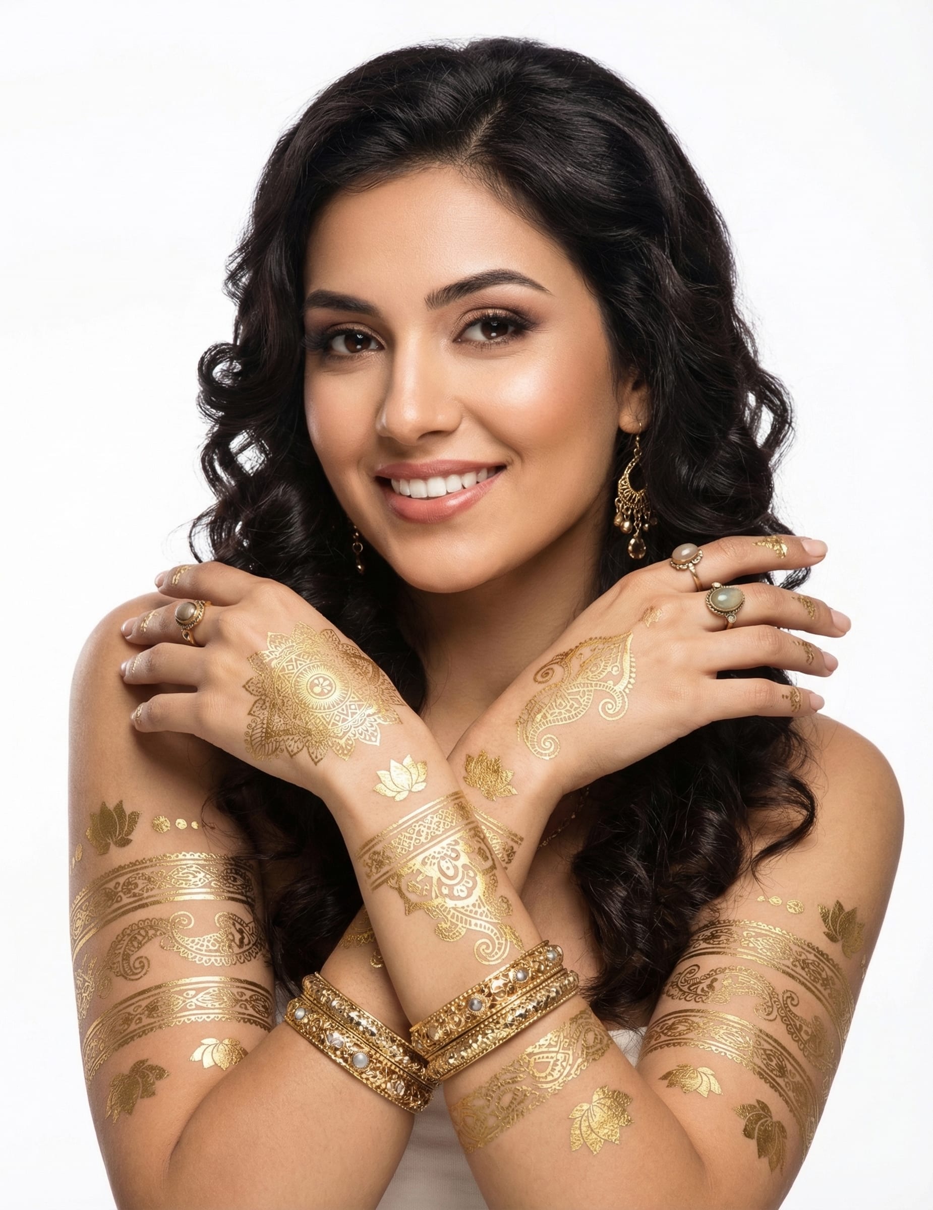 Goldene orientalische Tattoos für Erwachsene