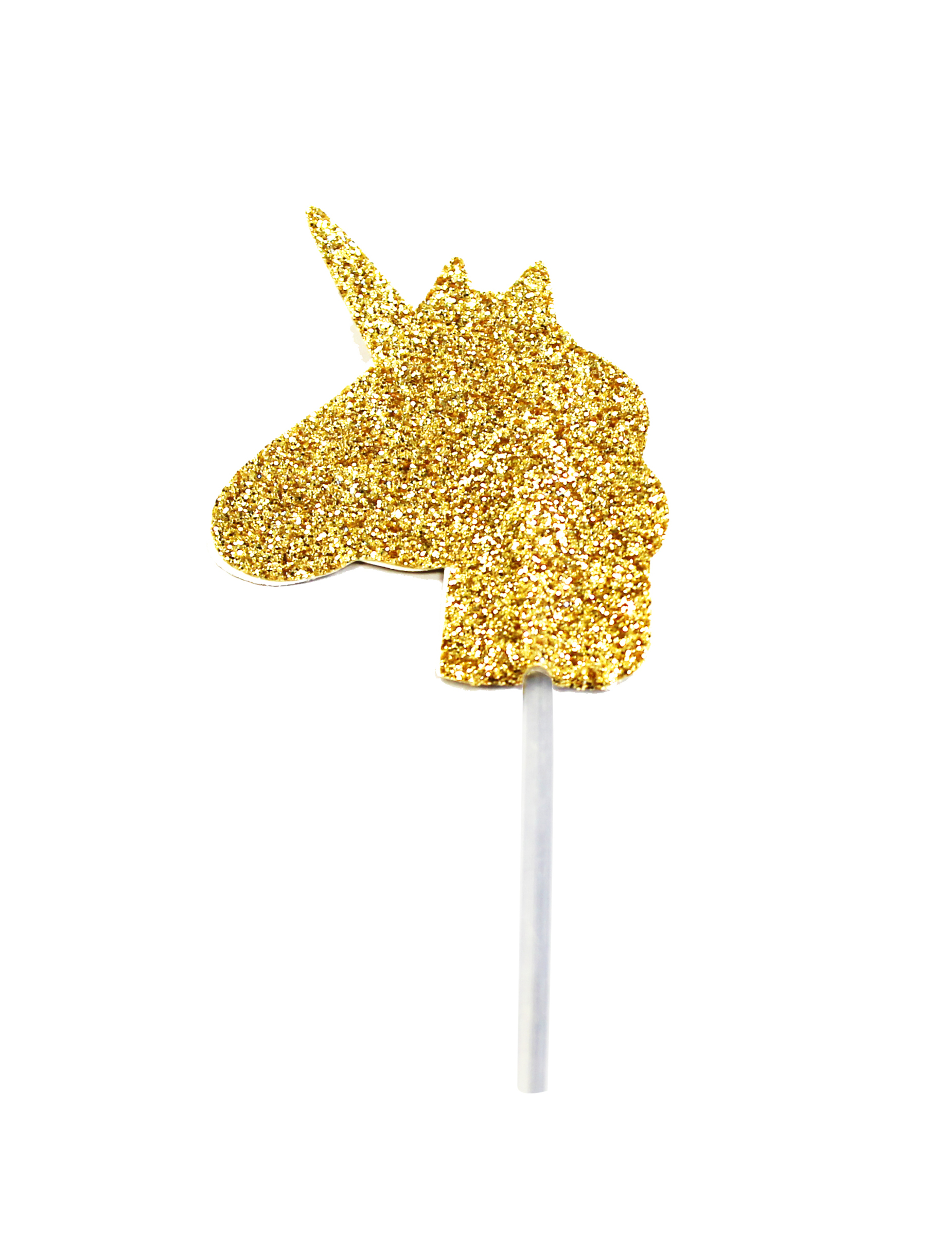 Goldener Einhorn-Kopf Tortenstecker 6