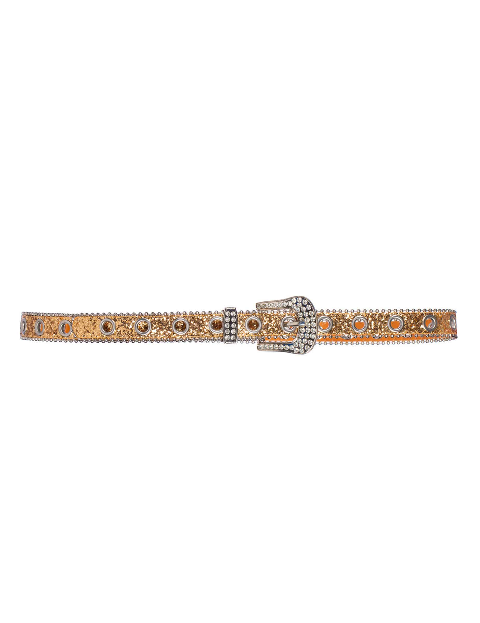 Goldener Paillettengürtel mit Strass-Schnalle für Erwachsene