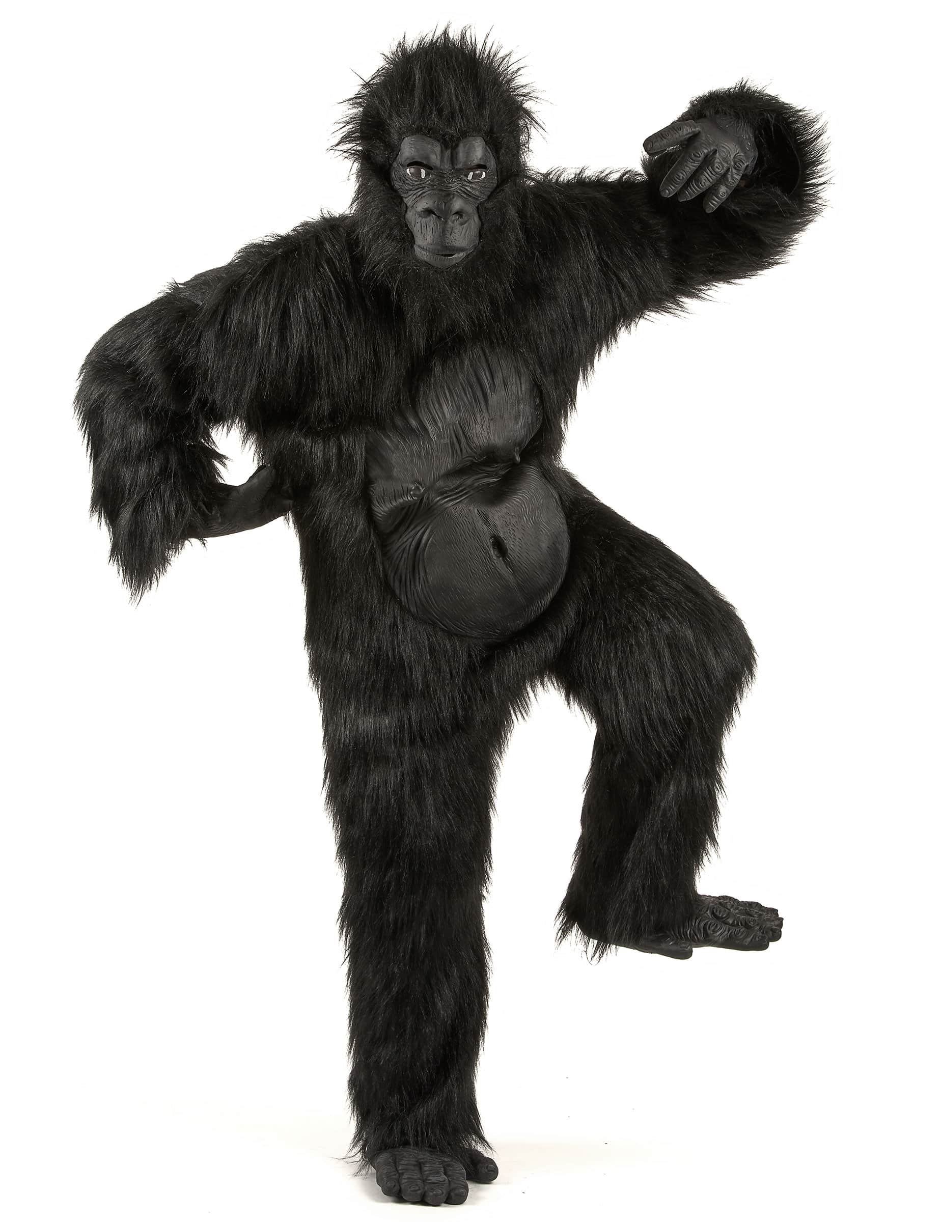 Gorilla Kostüm mit Maske schwarz
