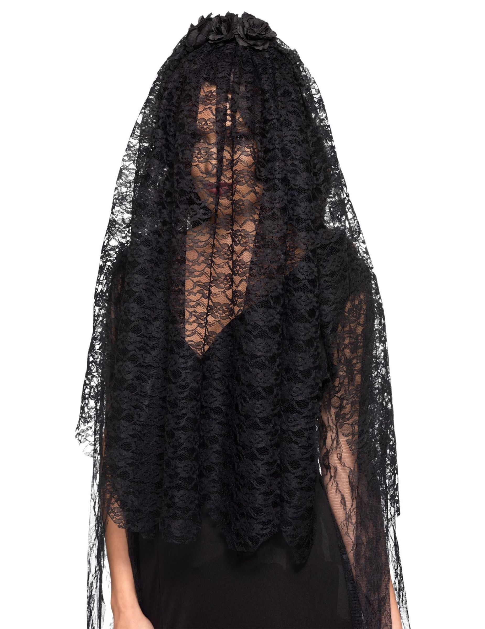 Gothic-Brautschleier schwarze Witwe Halloween-Accessoire schwarz