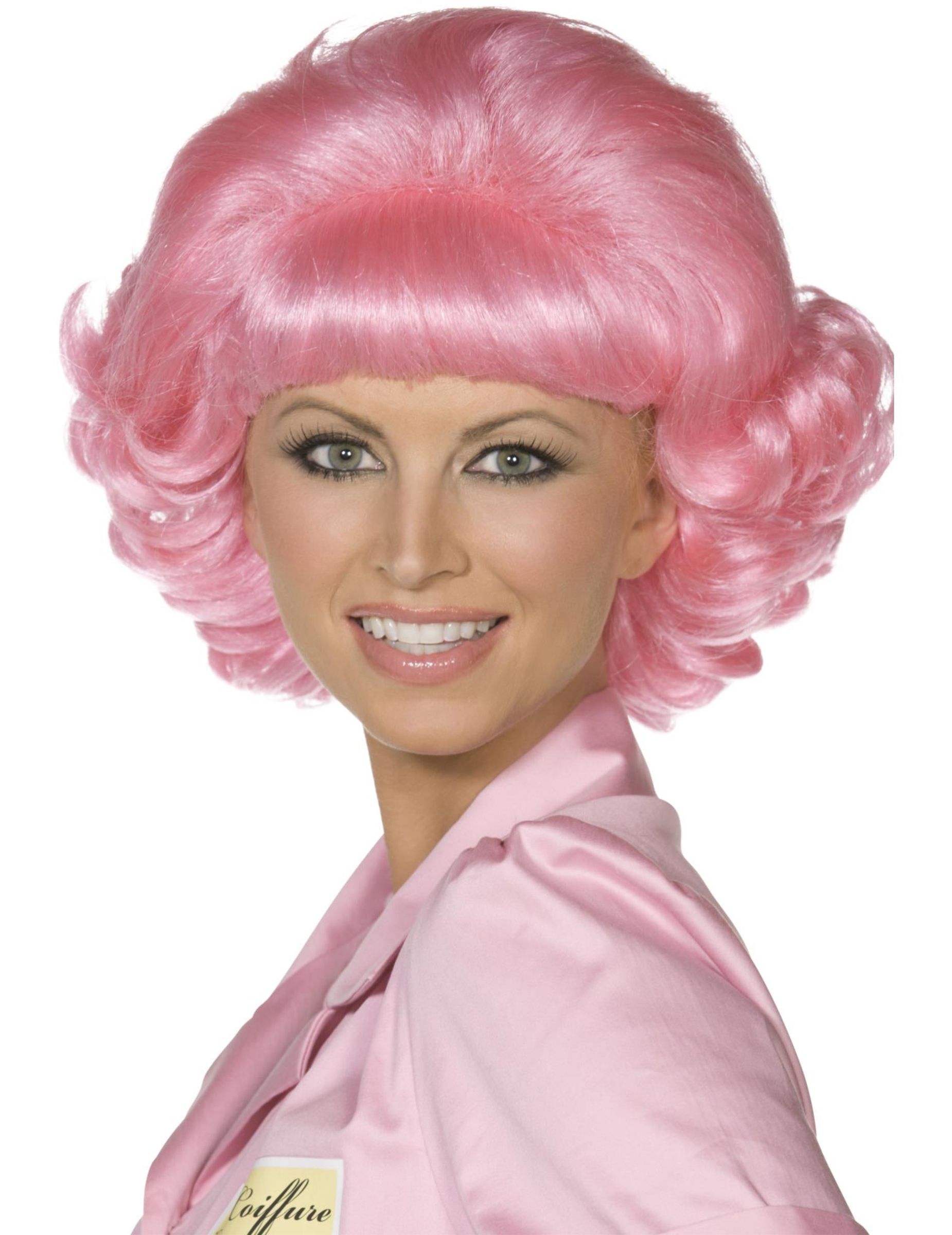 Grease Perücke Damen rosa