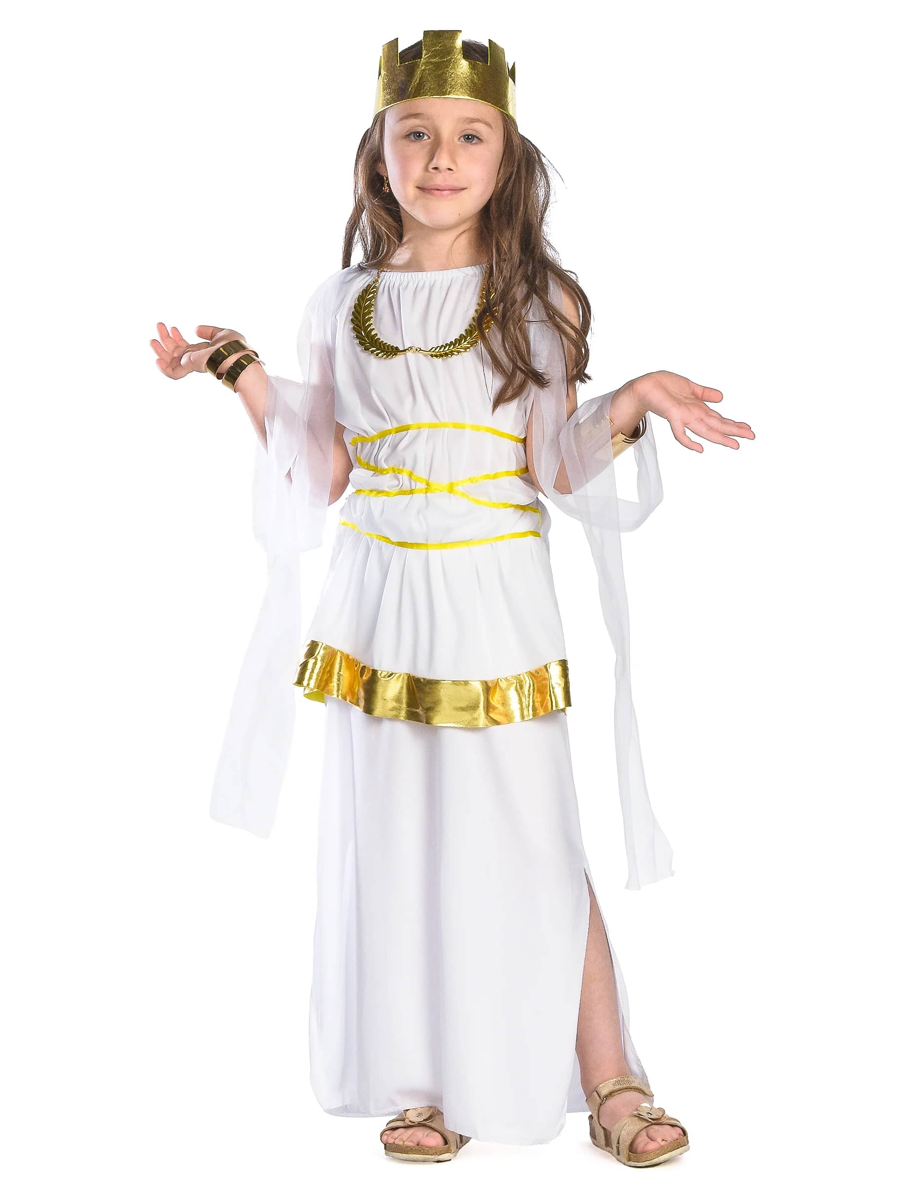 Griechische Göttin Kinderkostüm weiss-gold
