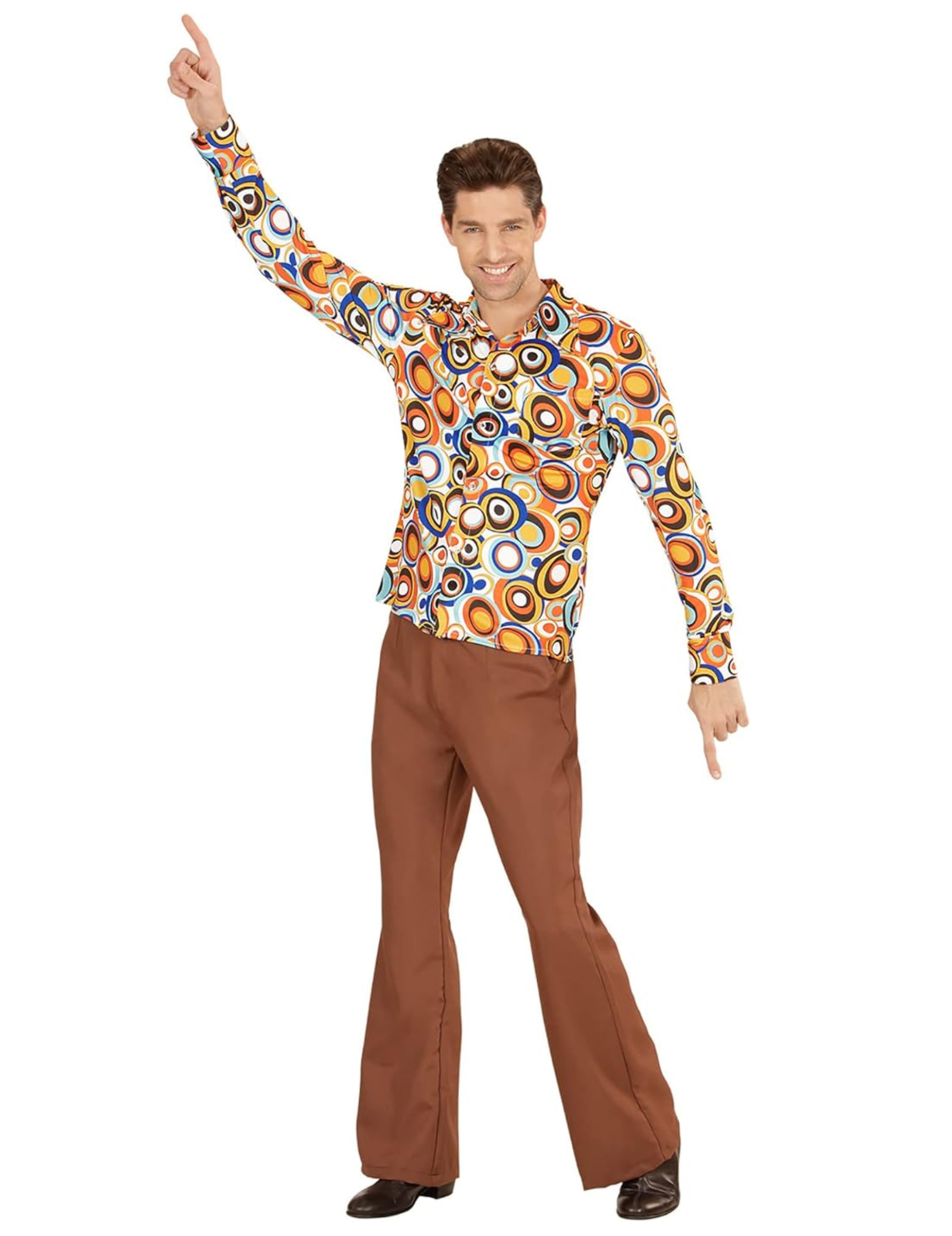 Groovy 70er Jahre Shirt mit Blasenmuster für Herren