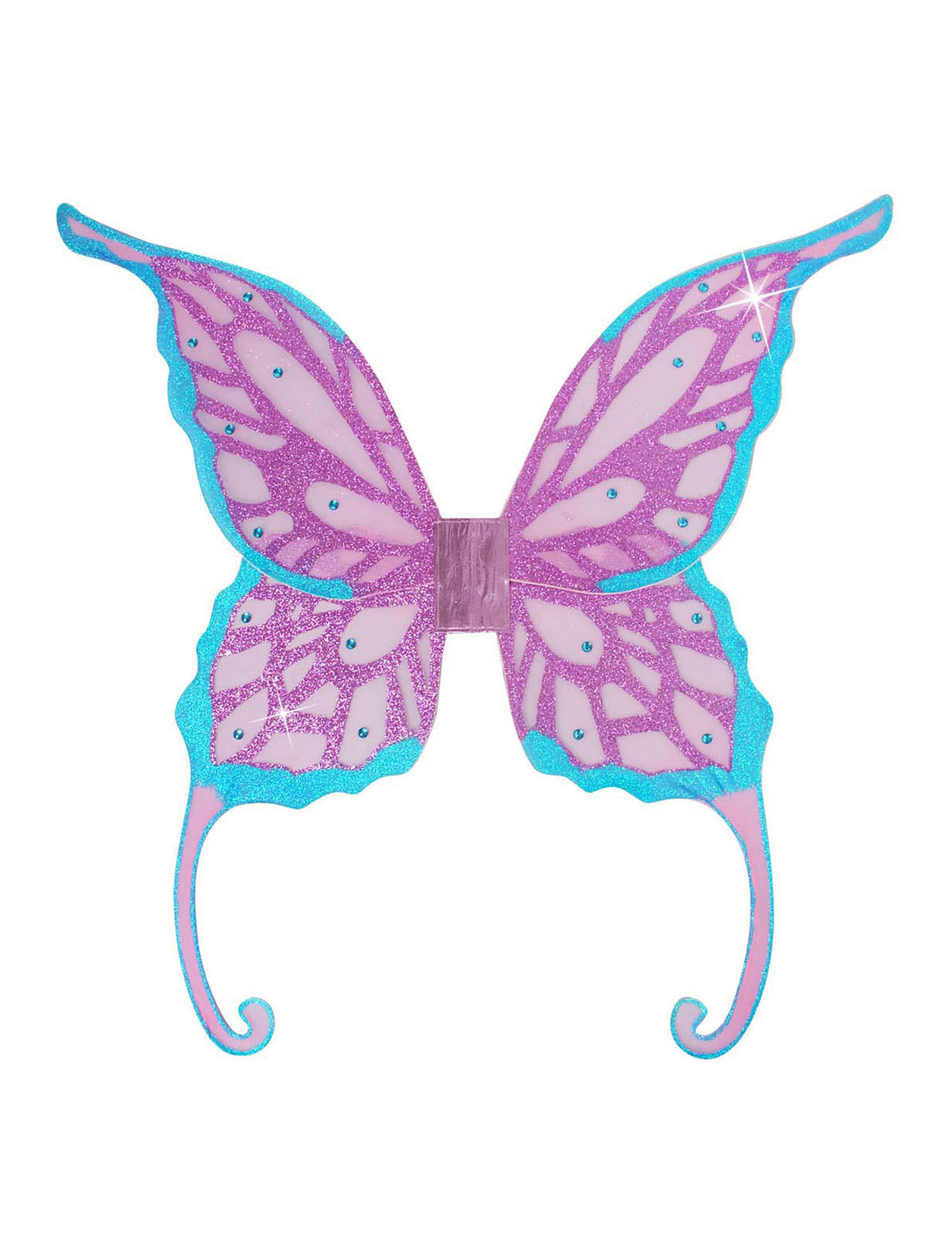 Grosse Feen-Flügel Elfe Glitzer flieder-türkis 85x88cm