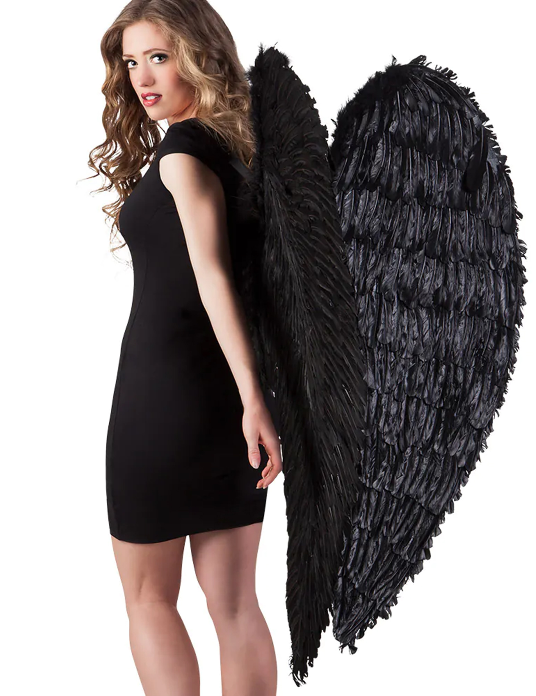 Große Flügel Kostümaccessoire für Erwachsene schwarz 120 x 120 cm