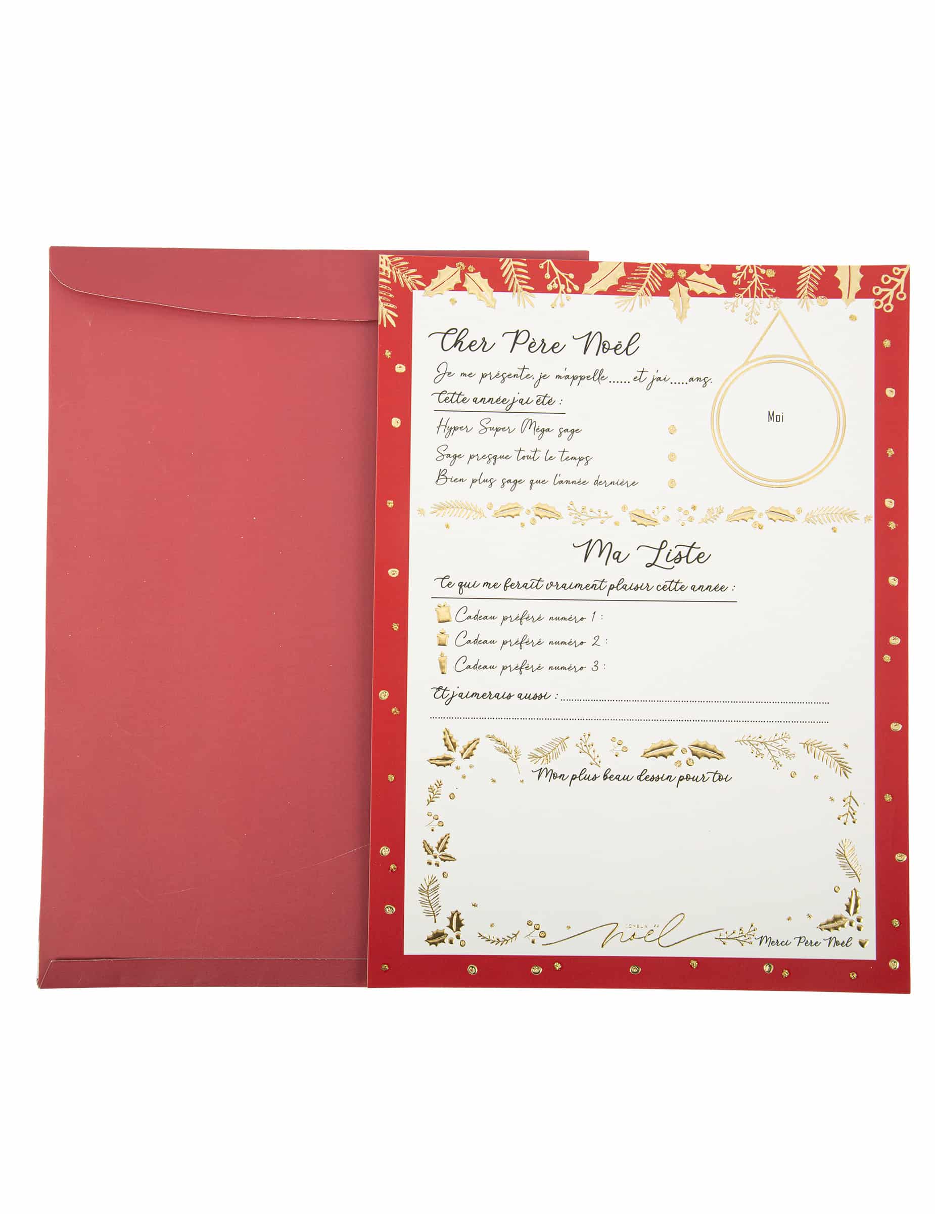 Großer Brief an den Weihnachtsmann mit Holly Christmas Umschlag 21 x 28