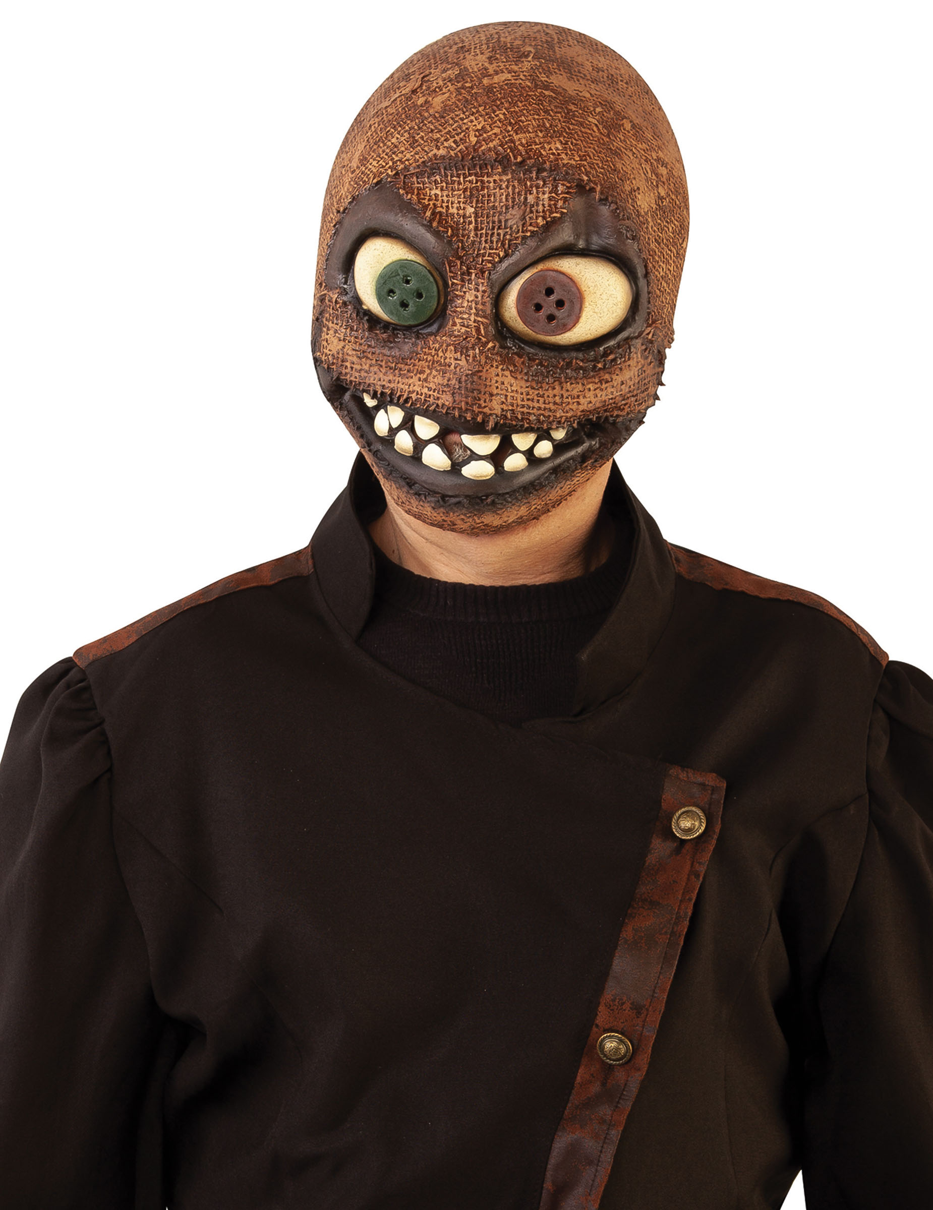 Grusel-Maske im Jutesack-Look Halloween-Maske braun