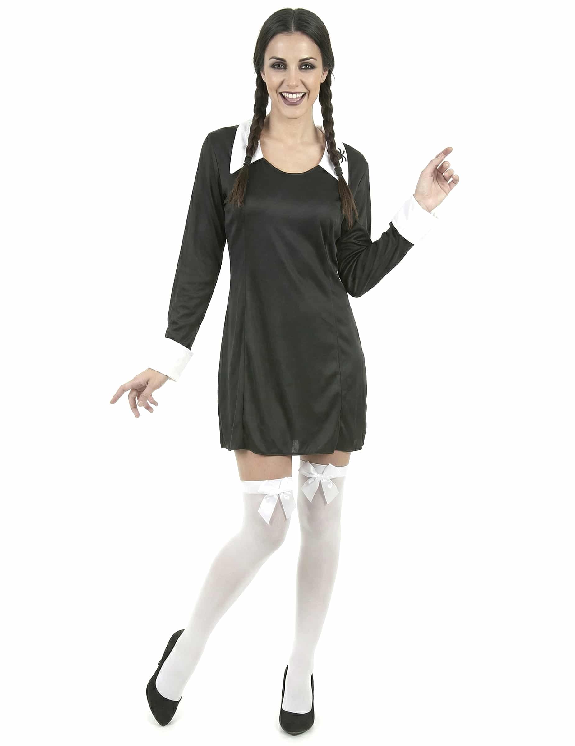 Gruseliges Schulmädchen Halloween-Damenkostüm schwarz-weiss