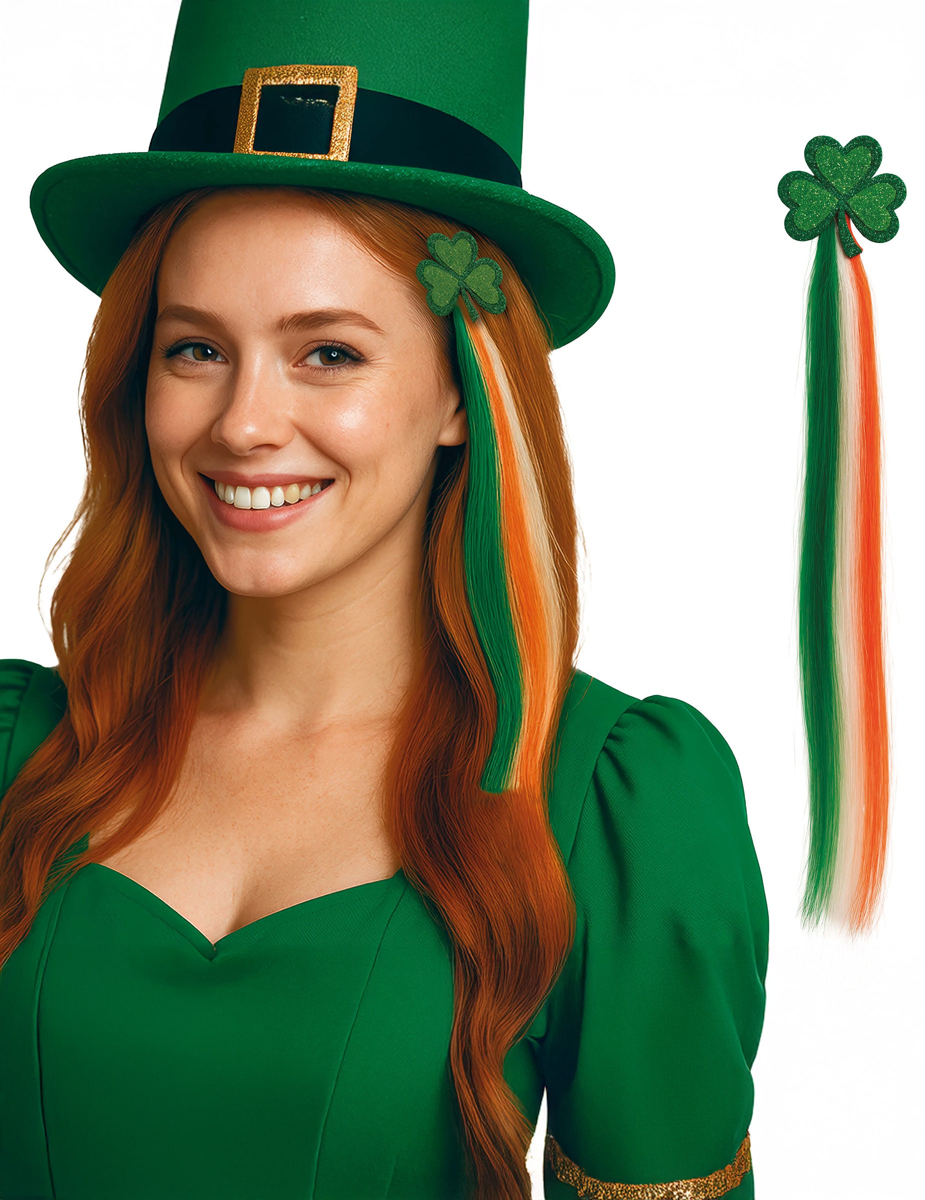 Haarsträhne Saint Patrick für Erwachsene grün