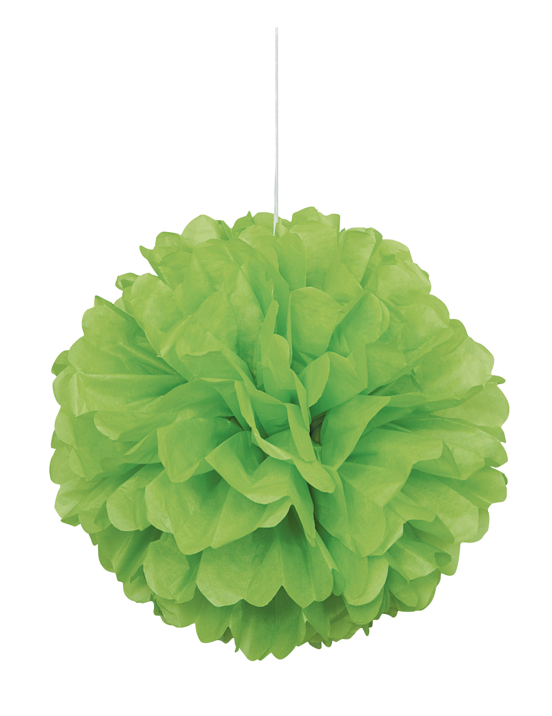 Hängender Seidenpapier-Pompon Limettengrün 40 cm