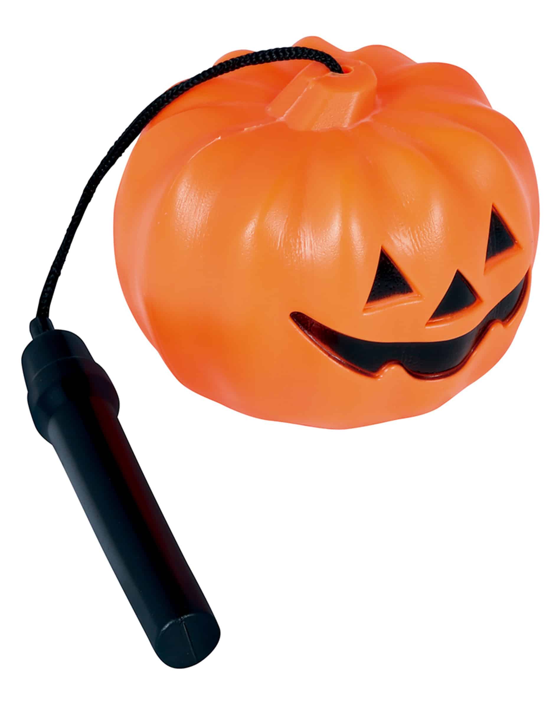Halloween Kürbis Taschenlampe schwarz-orange 25 cm lang