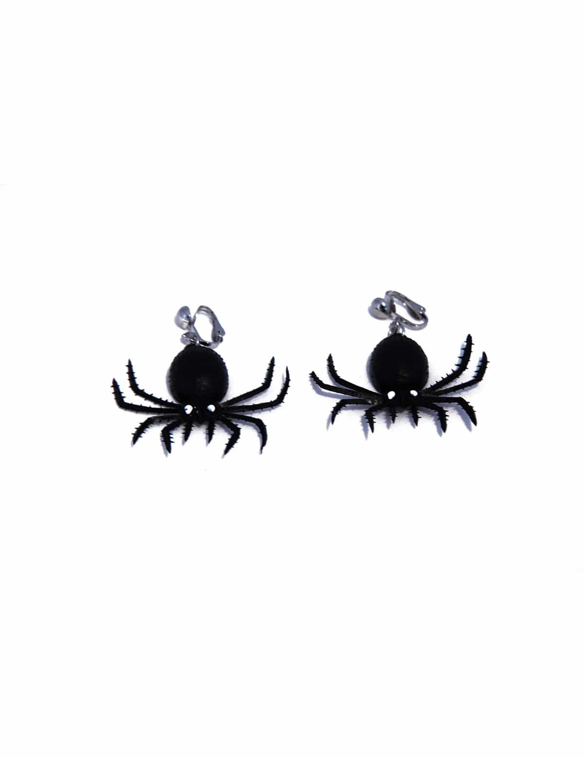 Halloween Ohrringe Spinnen Kostümaccessoire schwarz