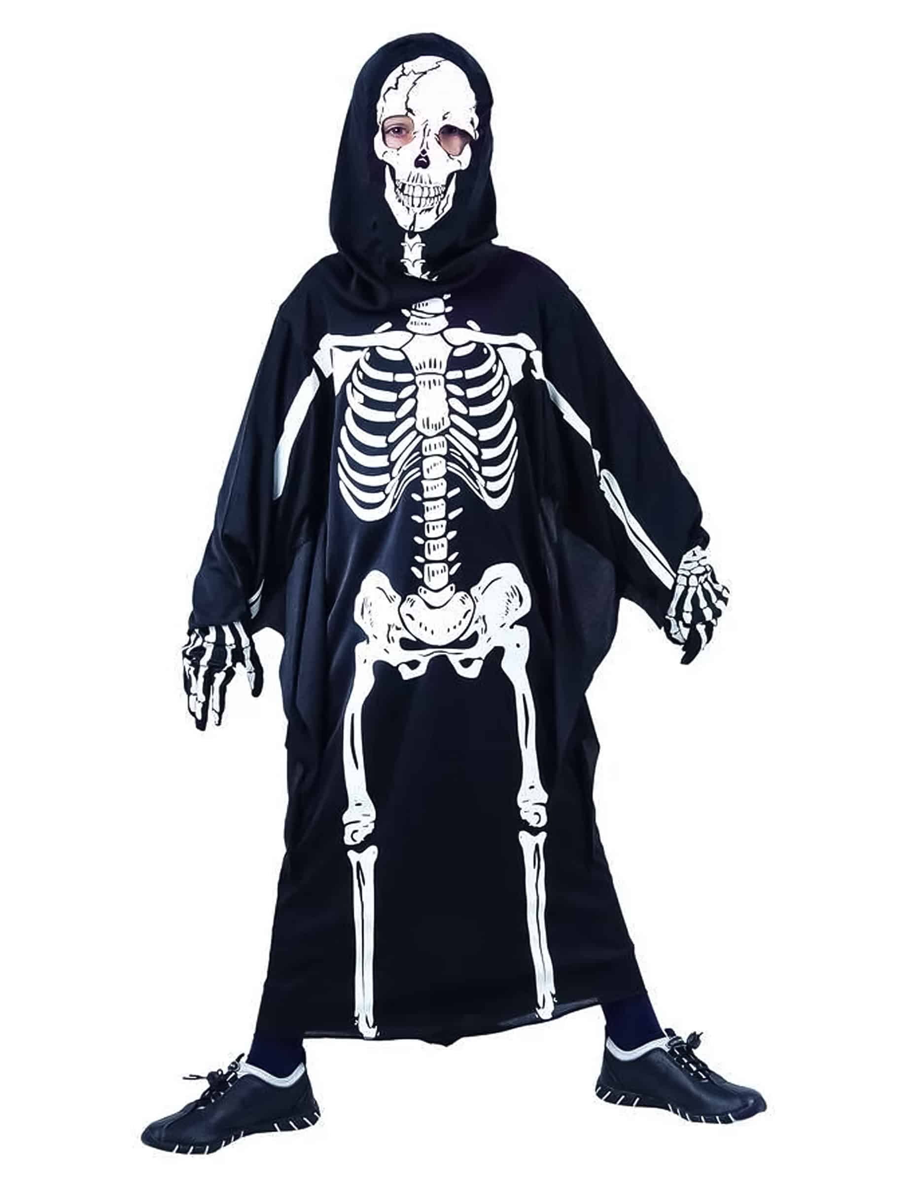 Halloween-Skelett Kinderkostüm Tod schwarz-weiss