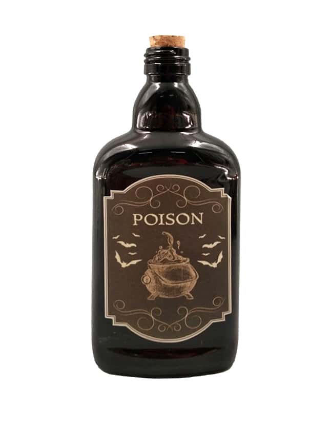 Halloweenflasche Gift schwarz 19cm
