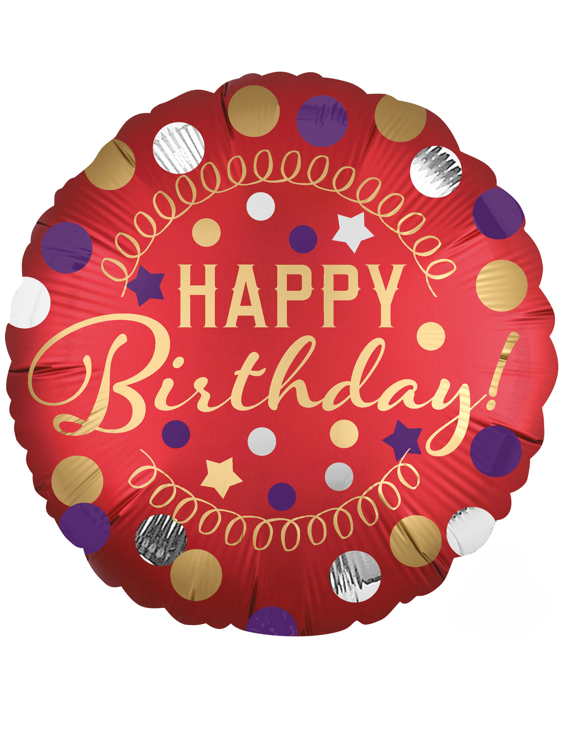 Happy Birthday-Aluminiumballon Partydeko rot 43 cm