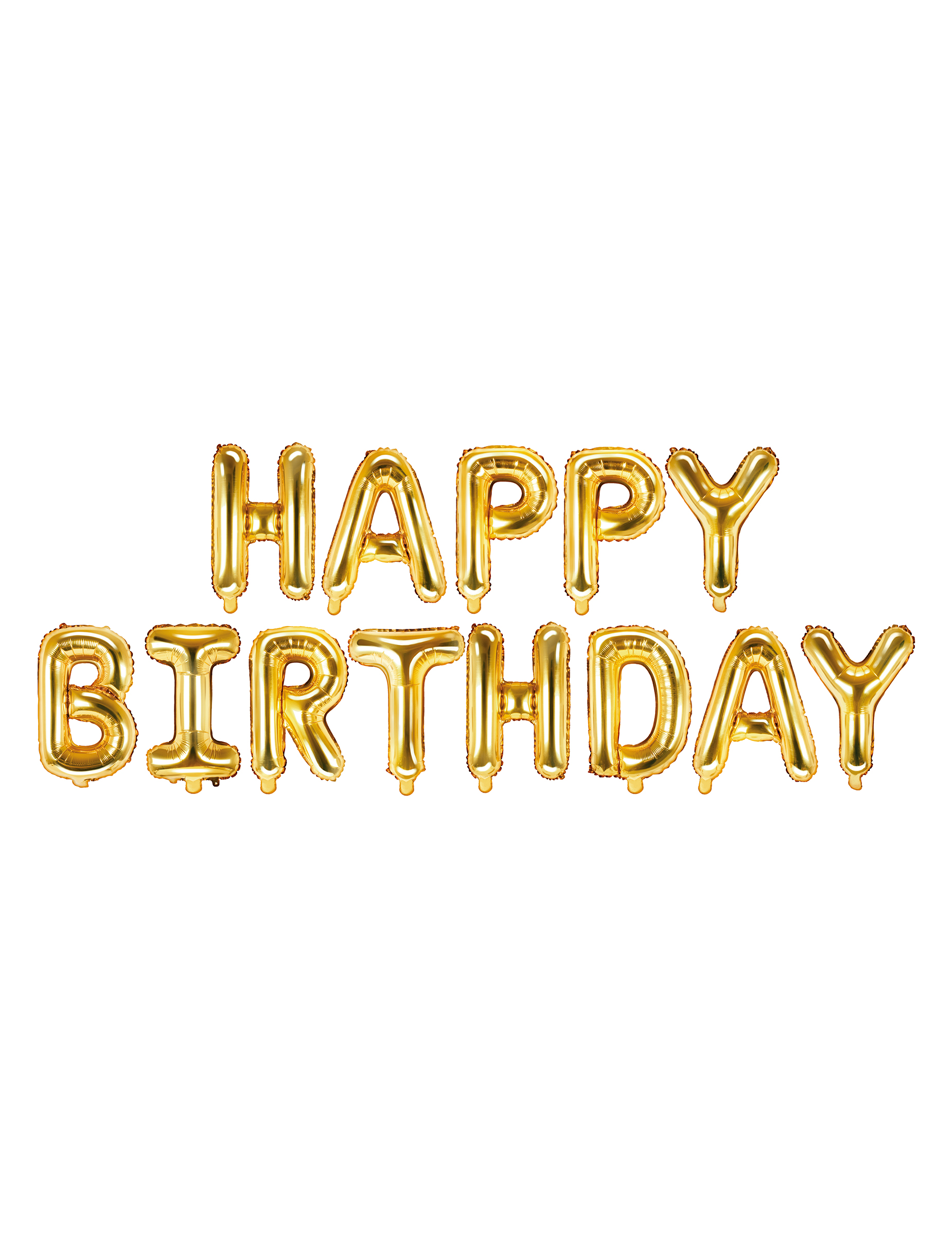 Happy Birthday Aluminiumballons gold 35 cm