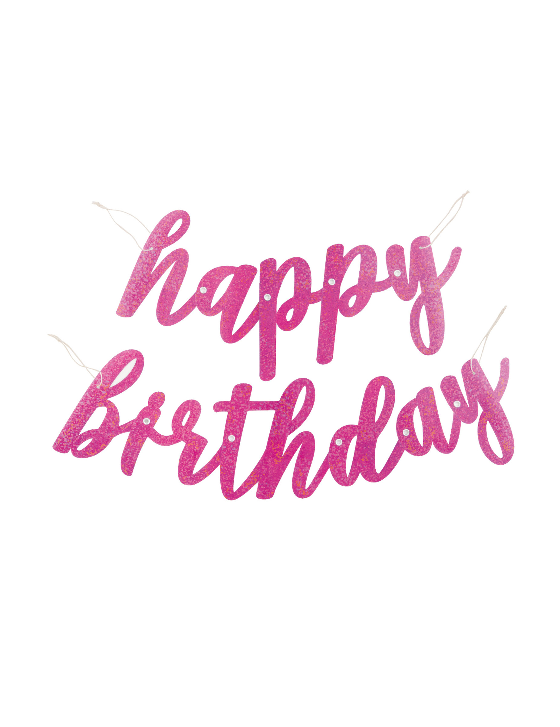 Happy Birthday Girlande Pappe rosa glitzernd 84 cm Geburtstagsdeko