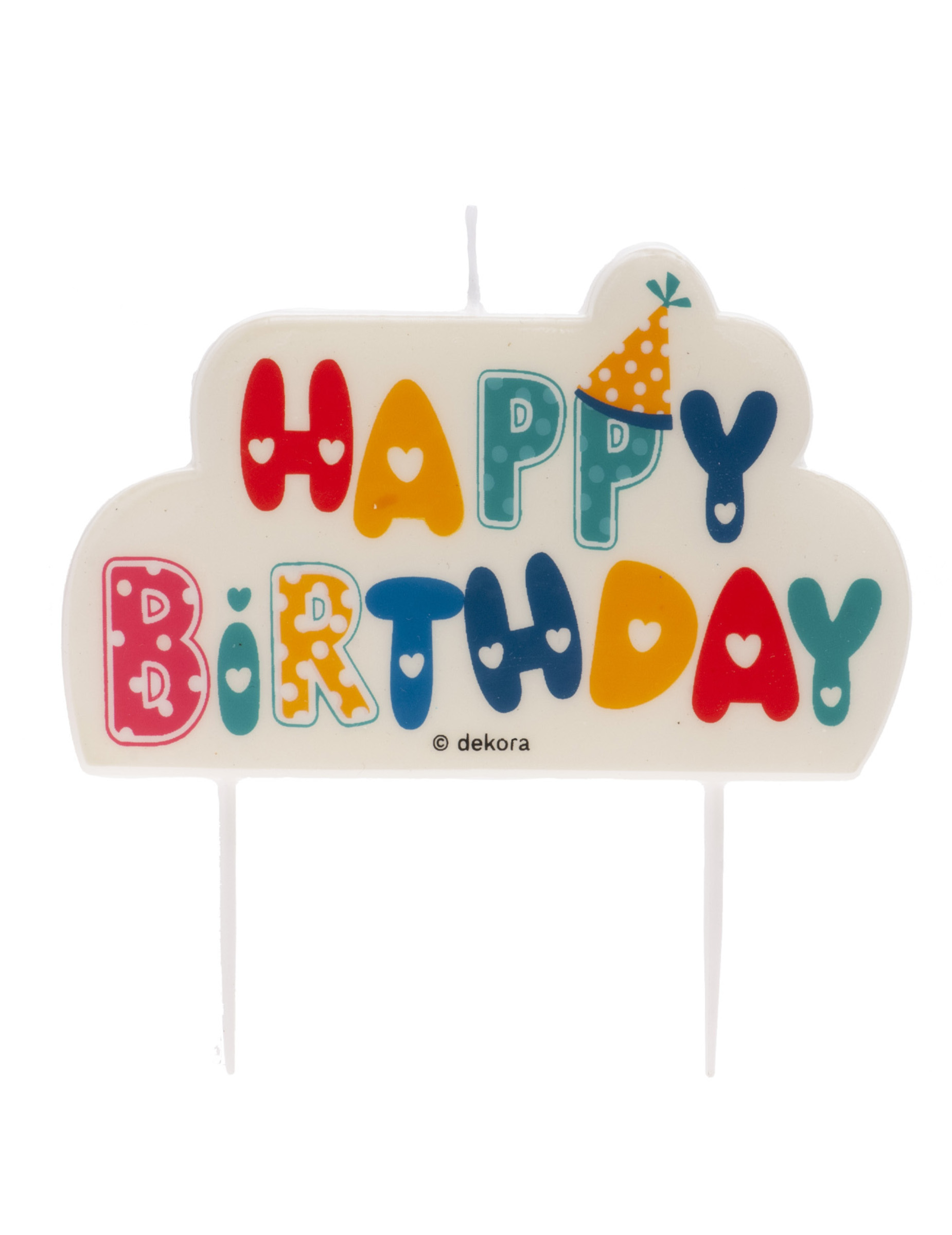Happy Birthday Kerze festlich 10 x 6 cm für Kuchen
