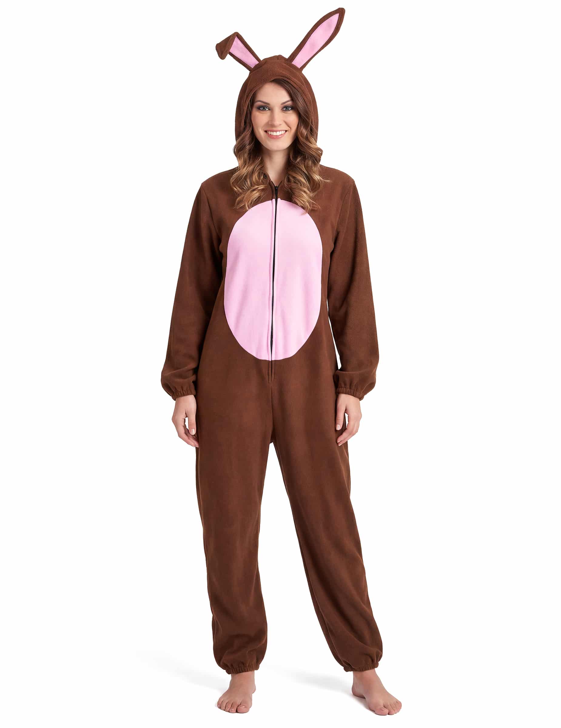 Hasenkostüm Osterkostüm für Damen braun-rosa