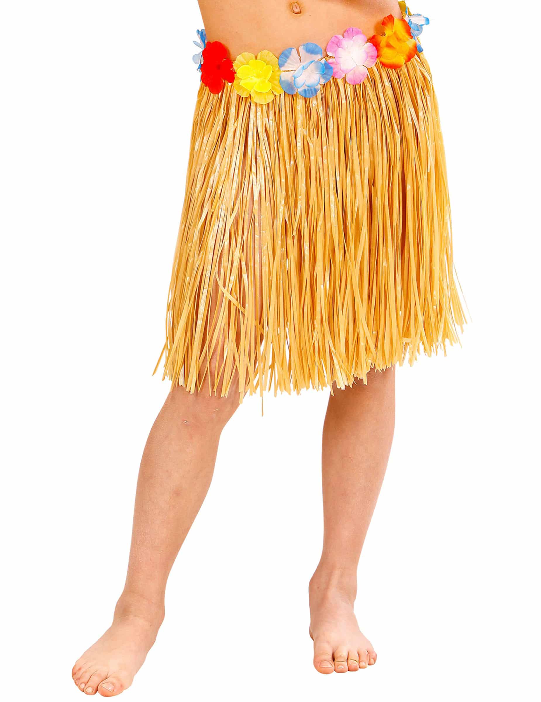 Hawaii Rock Kinder Jupe Hawaienne mit Blumenbund für Kinder Bunt