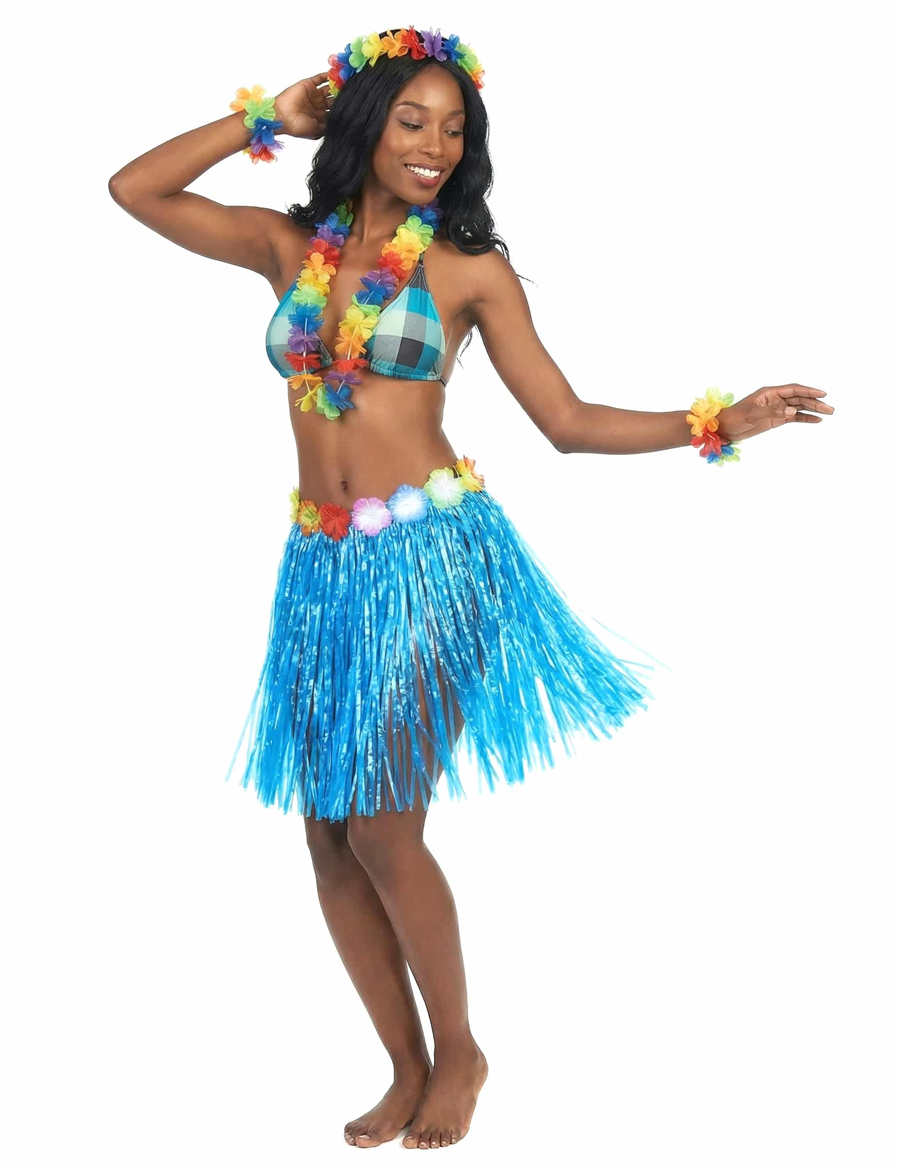Hawaii-Rock für Damen blau-bunt
