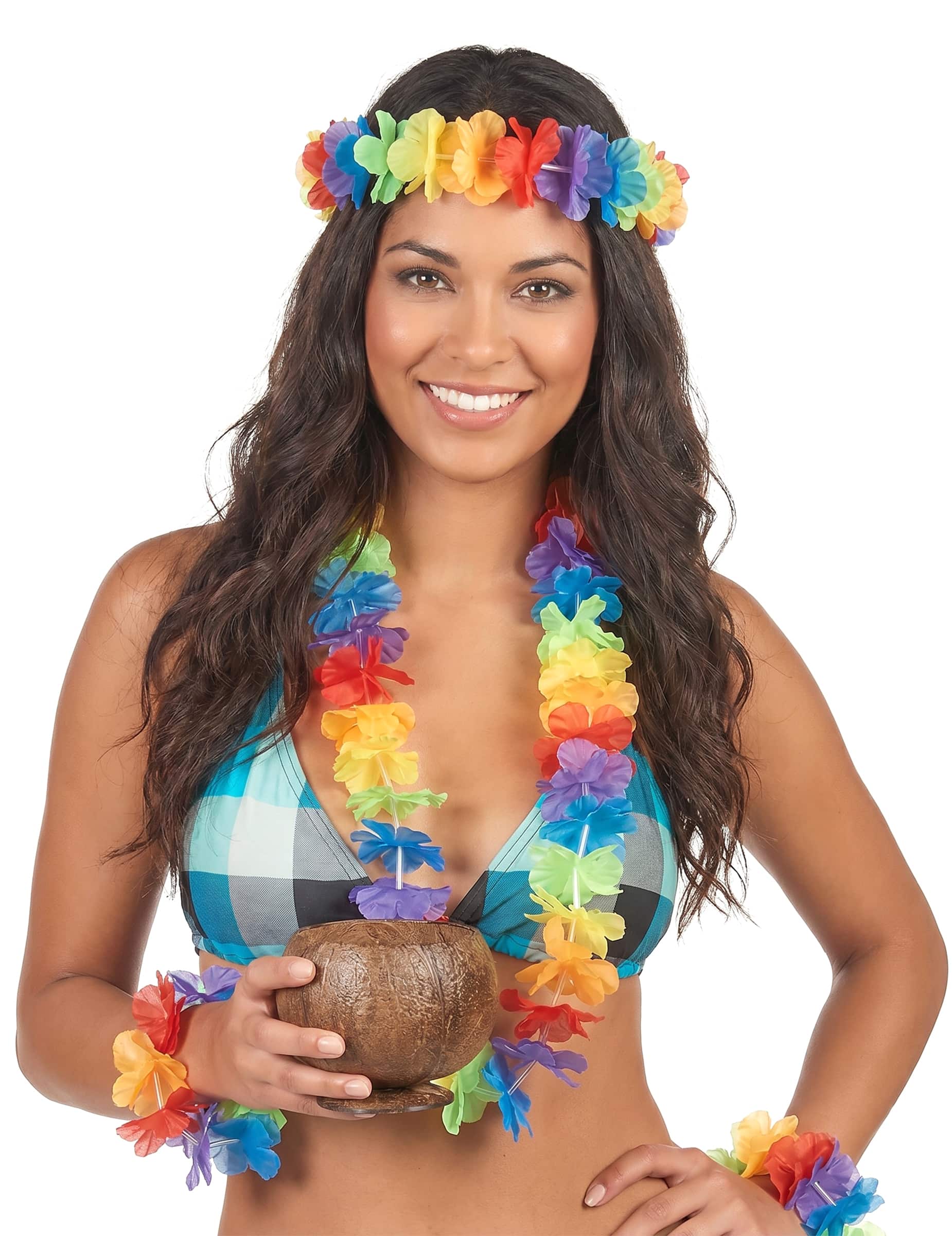 Hawaii Schmuck Set Strand Accessoire Set bunt