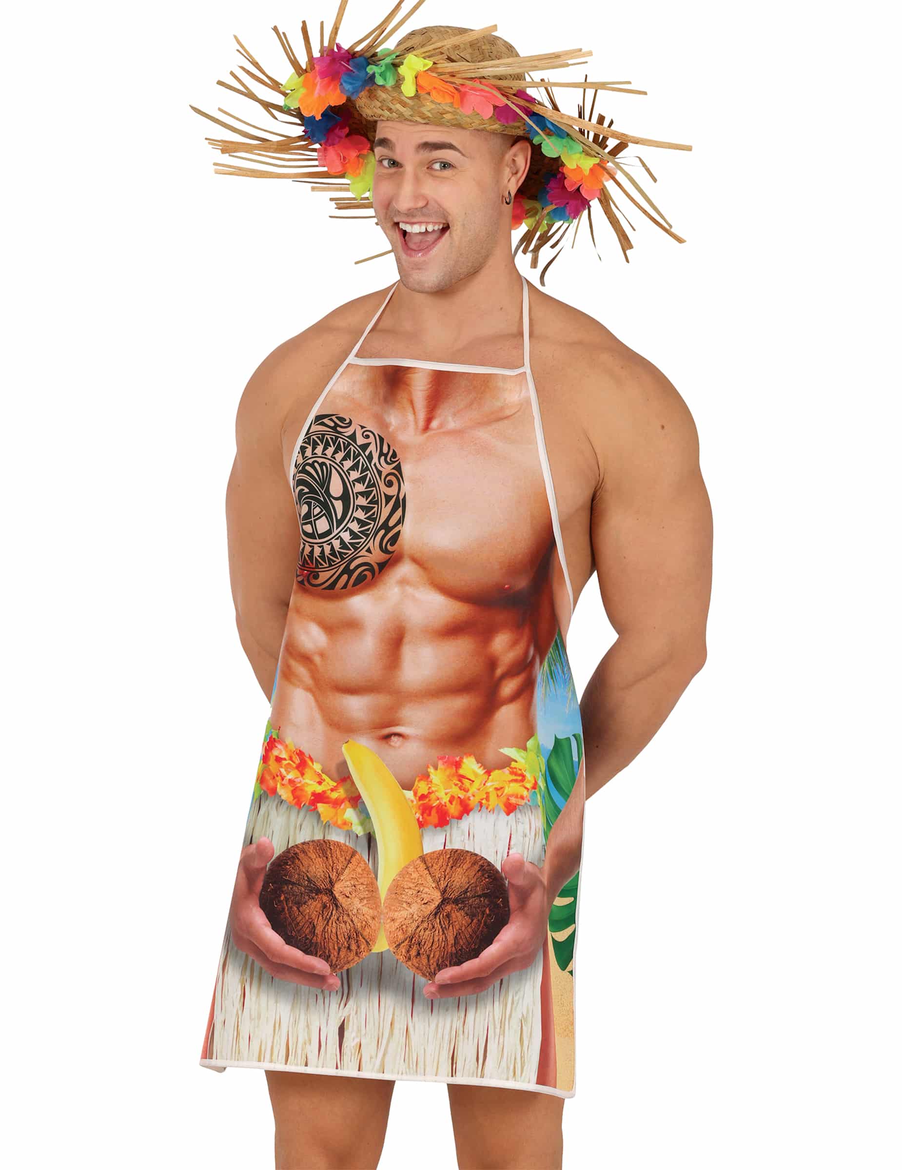 Hawaii Schürze Herren Hawaï Tablier bunt
