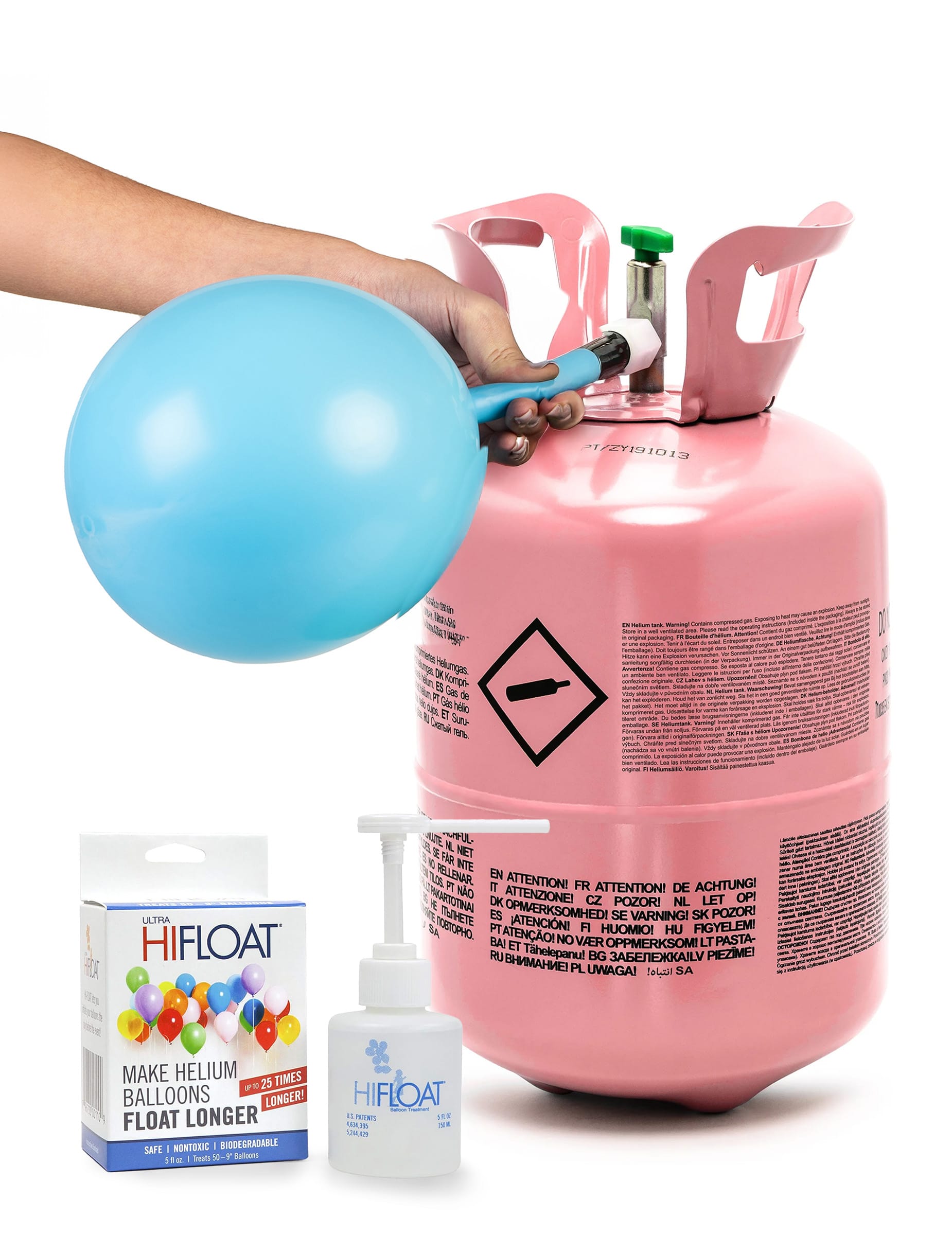 Helium Set für bis zu 30 Ballons mit Hi-Float